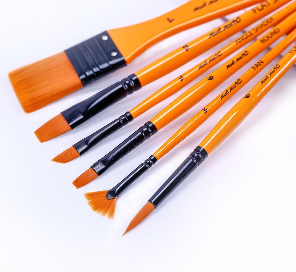 Mont Marte Art Paint Brushes Set for Painting, 10 Variety of Brushes Types for Class, Kids, Artists- Nice Art Brushes for Acrylic Painting - Image 2