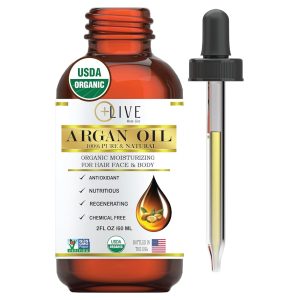 More Live 100% Pure Argan Oil for Hair - (2 fl oz /60 ml) Organic Moroccan Oil for Skin - Cold Pressed - Aceite de Argan para el Cabello - Hair Oil for Damaged Hair - Moisturizing and Strengthening