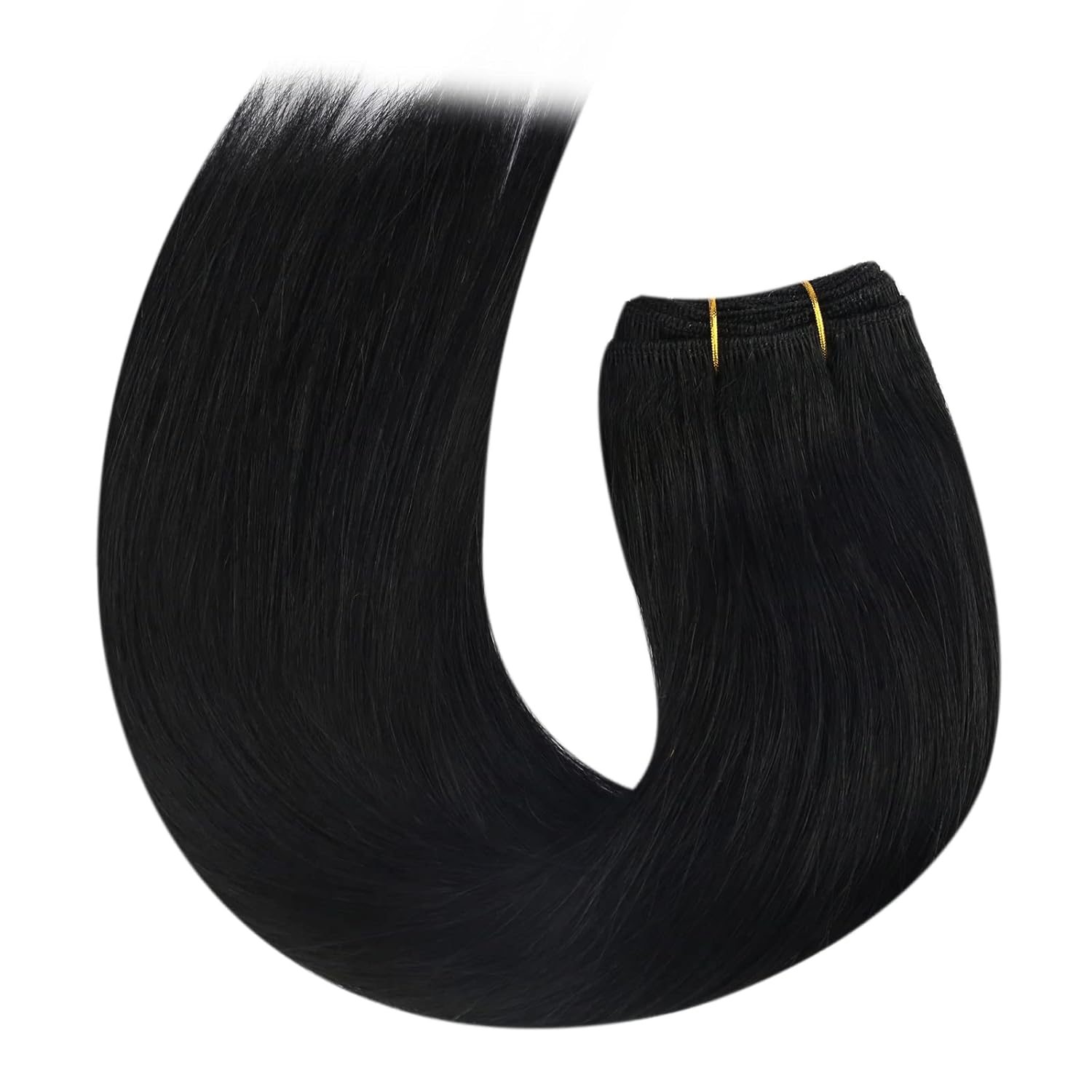 Moresoo Sew in Hair Extensions Real Human Hair Black Women Straight Remy Hair Weft Extensions Jet Black Weft Hair Extensions Human Hair Long 100G 20 Inch - Image 9