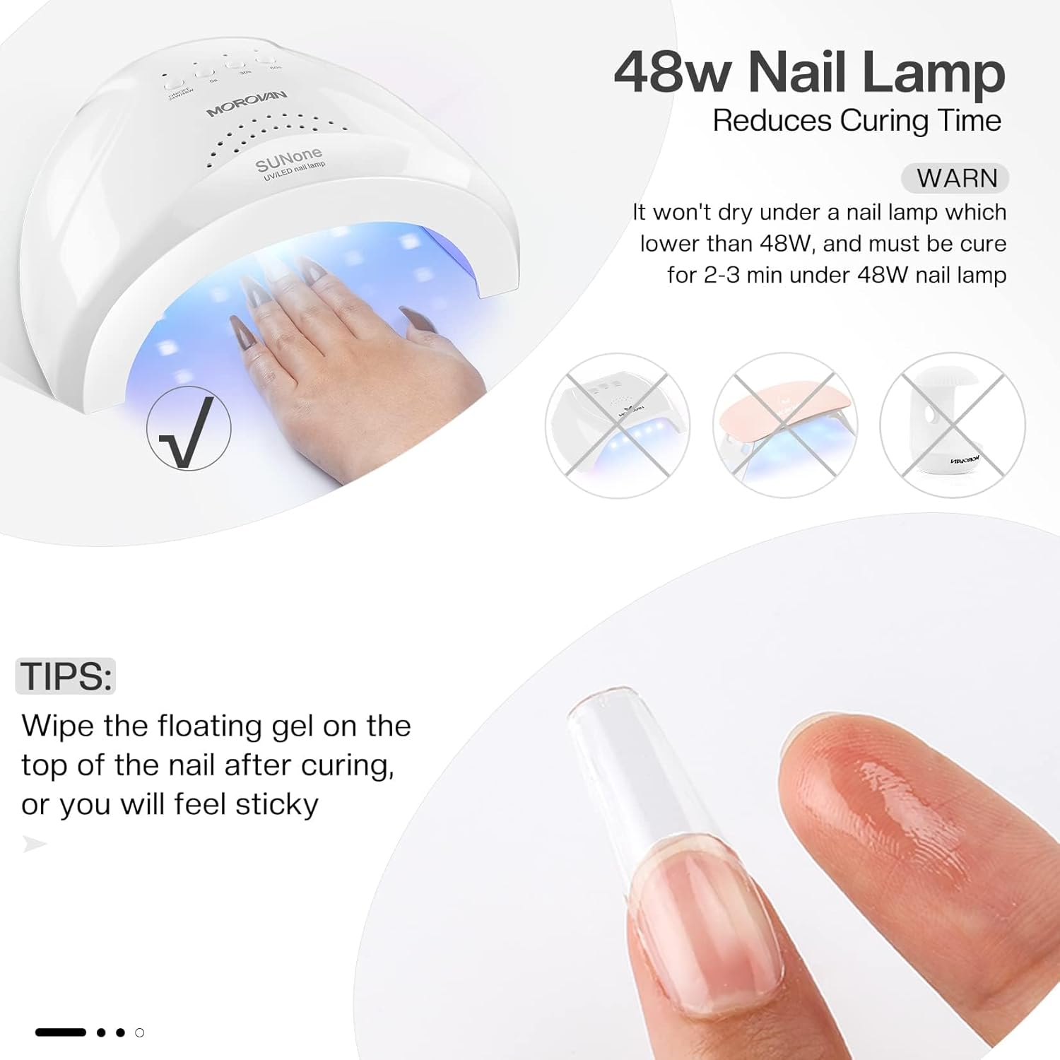 Morovan Clear Builder Gel for Nails: UV/LED Hard Gel Kit - 2oz Strong 3D Sculpting Extension Strengthen Professional Art Manicure Set with Forms & Brush Supplies - Image 8