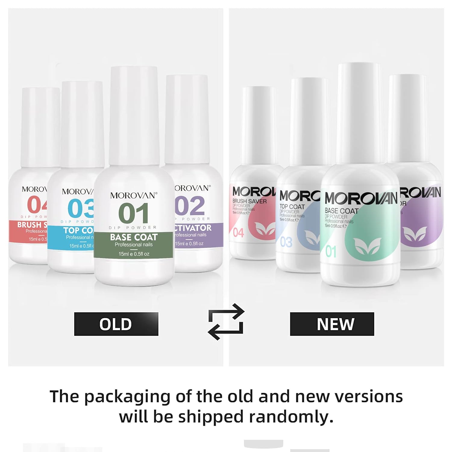 Morovan Dip Powder Liquid Set with Activator Base Top Coat and Dipping Powder Brush Saver 4pcs 0.5oz for Dip Powder Nail Kit - Image 6