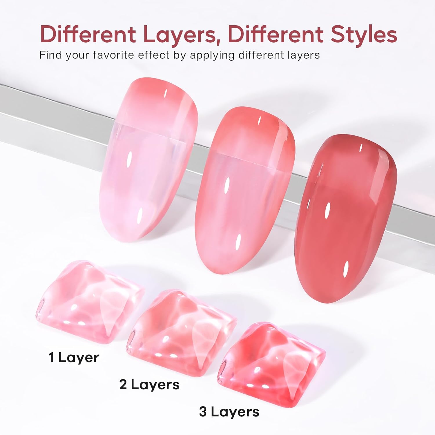 Morovan Sheer Jelly Glass Pink Nude Mini Nail Polish Kit for DIY Manicure - Image 4