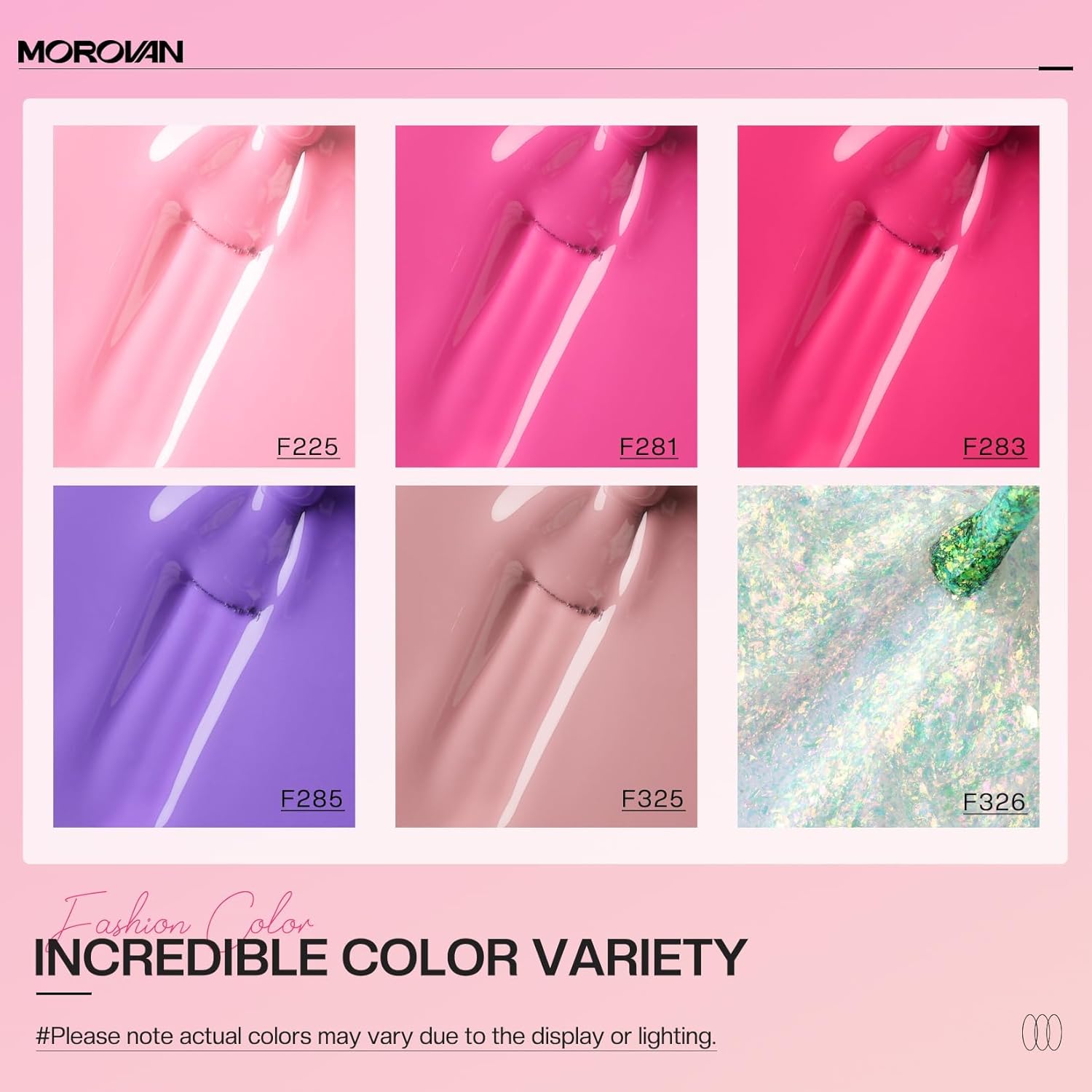 Morovan Nail Polish Set Fingernail: Pink Glitter Quick Dry Nail Polish Kit Regular Nail Polish Bulk 0.25 oz Finger Nail Polish Pack Glossy Toenail Polish at Home Nail Polish Gifts for Women - Image 2