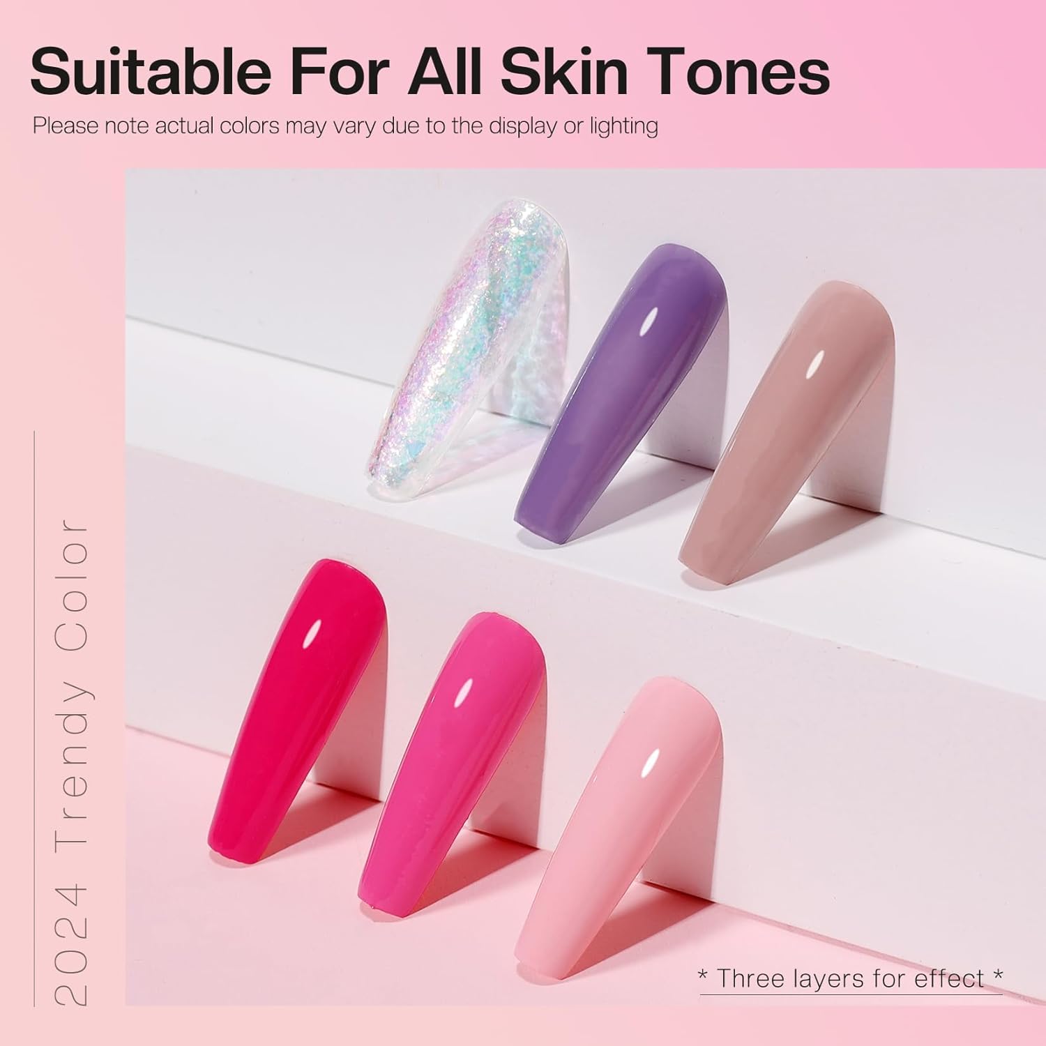 Morovan Nail Polish Set Fingernail: Pink Glitter Quick Dry Nail Polish Kit Regular Nail Polish Bulk 0.25 oz Finger Nail Polish Pack Glossy Toenail Polish at Home Nail Polish Gifts for Women - Image 8