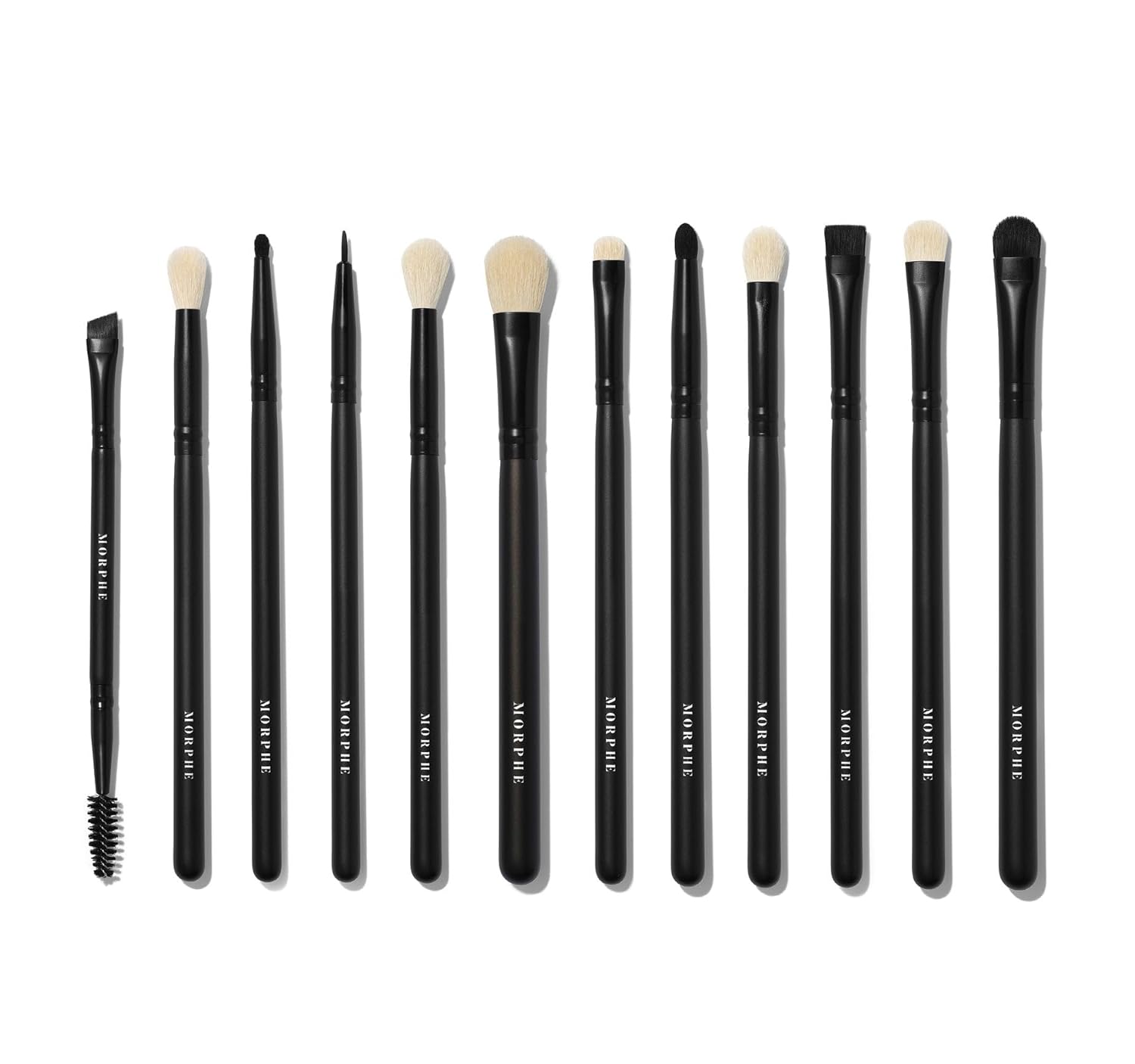 Morphe Eye Obsessed Makeup Brushes - 12 Piece Eyeshadow Brush Set - Lining, Blending & Angled Eyeshadow Brushes - Made with Natural & Synthetic Bristles and Includes Makeup Brush Case (12 Count) - Image 7