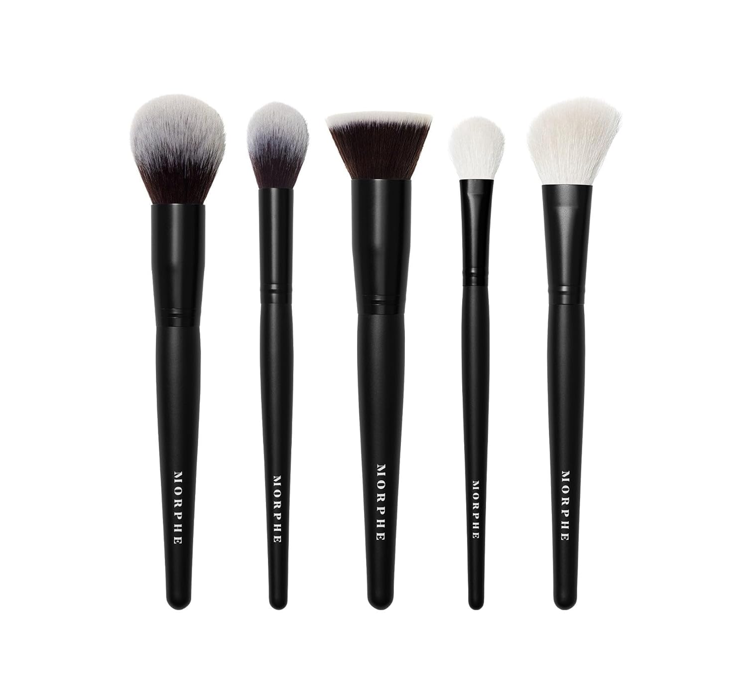 Morphe Face The Beat Makeup Brushes - 5 Piece Makeup Brush Set with Foundation, Blush, Contour & Blending Brushes - Made with Synthetic Bristles & Includes Makeup Brush Case (5 Count) - Image 6