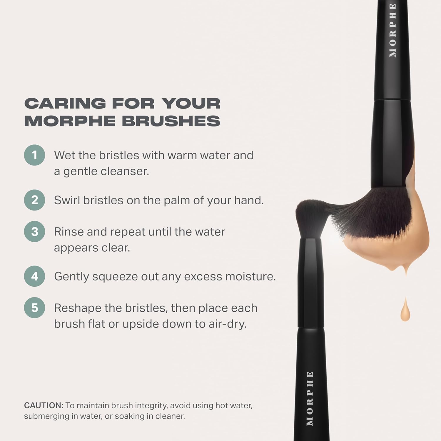 Morphe Face The Beat Makeup Brushes - 5 Piece Makeup Brush Set with Foundation, Blush, Contour & Blending Brushes - Made with Synthetic Bristles & Includes Makeup Brush Case (5 Count) - Image 4