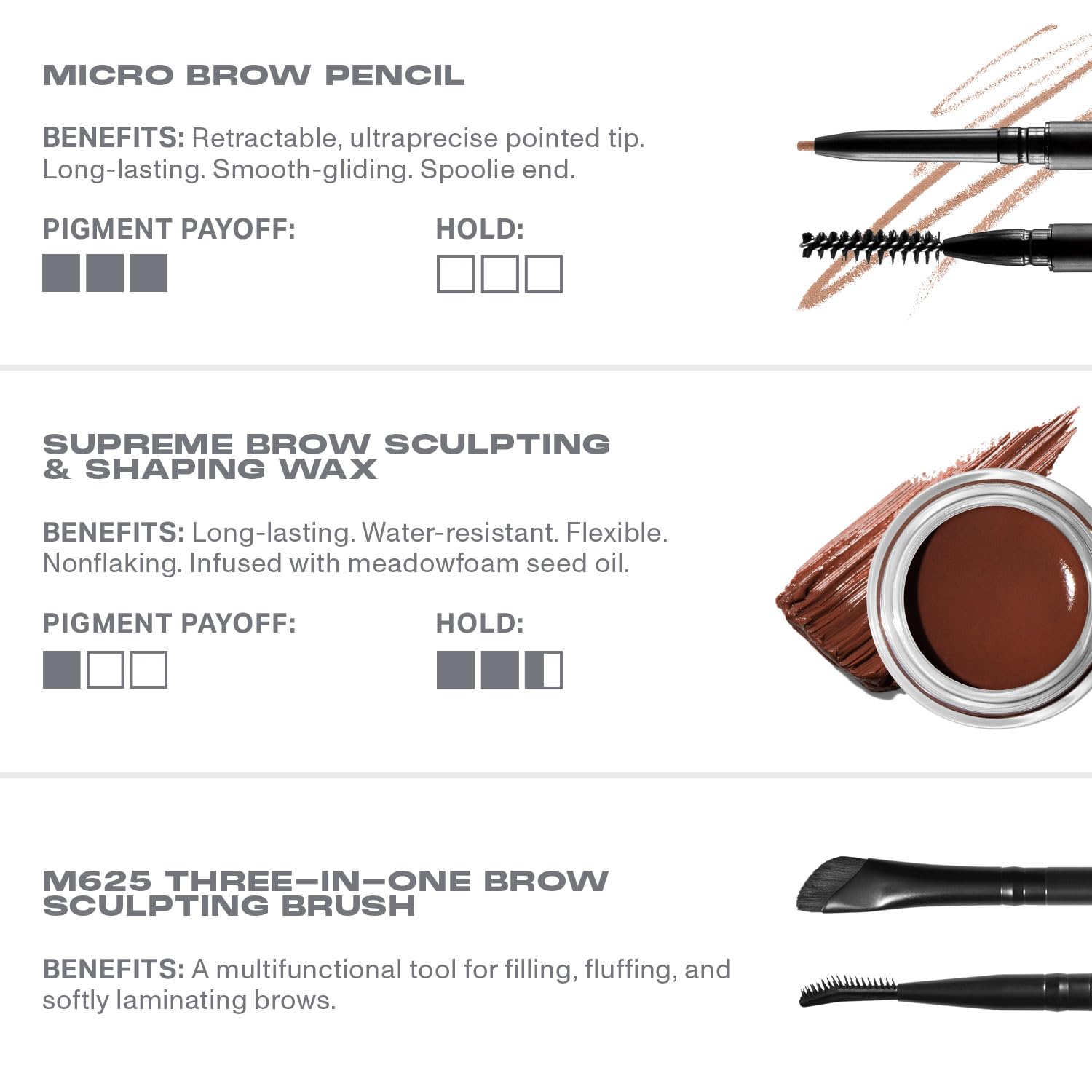 Morphe High Archiever Everyday Essentials Brow Kit - Precision Micro Eyebrow Pencil, Tinted Sculpting Brow Wax & 3-in-1 Brush for Shaping, Filling & Defining - Chocolate Mousse (3 Count) - Image 7