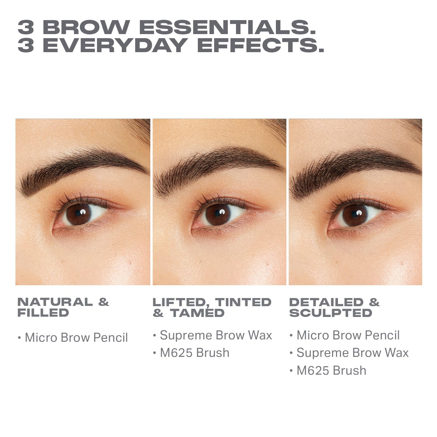 Morphe High Archiever Everyday Essentials Brow Kit - Precision Micro Eyebrow Pencil, Tinted Sculpting Brow Wax & 3-in-1 Brush for Shaping, Filling & Defining - Chocolate Mousse (3 Count) - Image 3