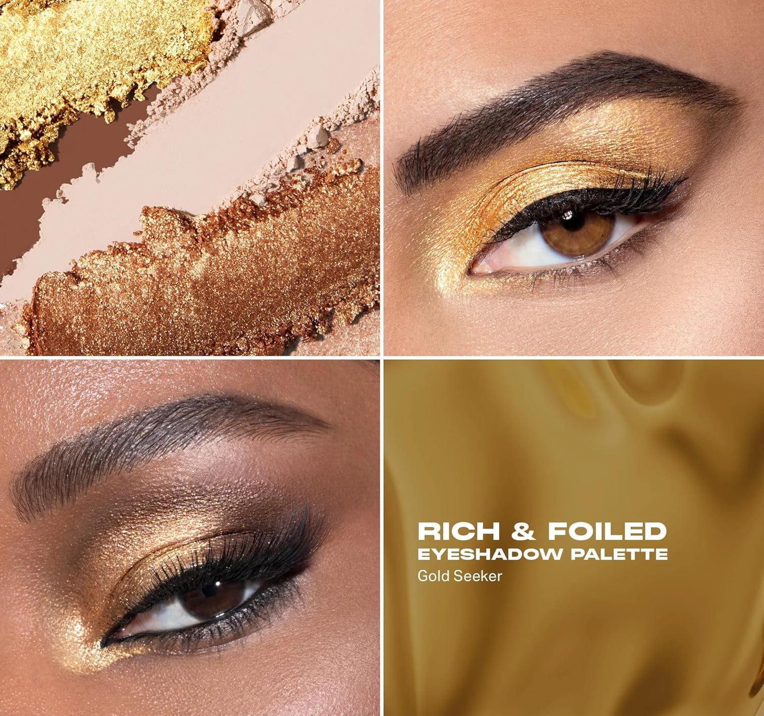 Morphe Rich & Foiled Artistry Palette - Foil-Effect Eyeshadow Palette with Matte, Shimmer & Foil Finishes - Brown & Gold Eyeshadow with Luminous Payoff - Gold Seeker (0.35 oz) - Image 3