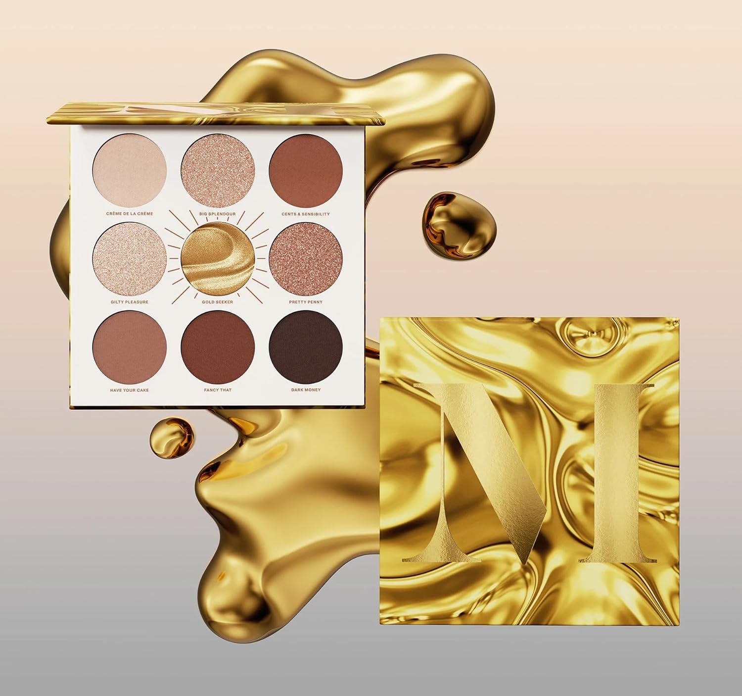 Morphe Rich & Foiled Artistry Palette - Foil-Effect Eyeshadow Palette with Matte, Shimmer & Foil Finishes - Brown & Gold Eyeshadow with Luminous Payoff - Gold Seeker (0.35 oz) - Image 7