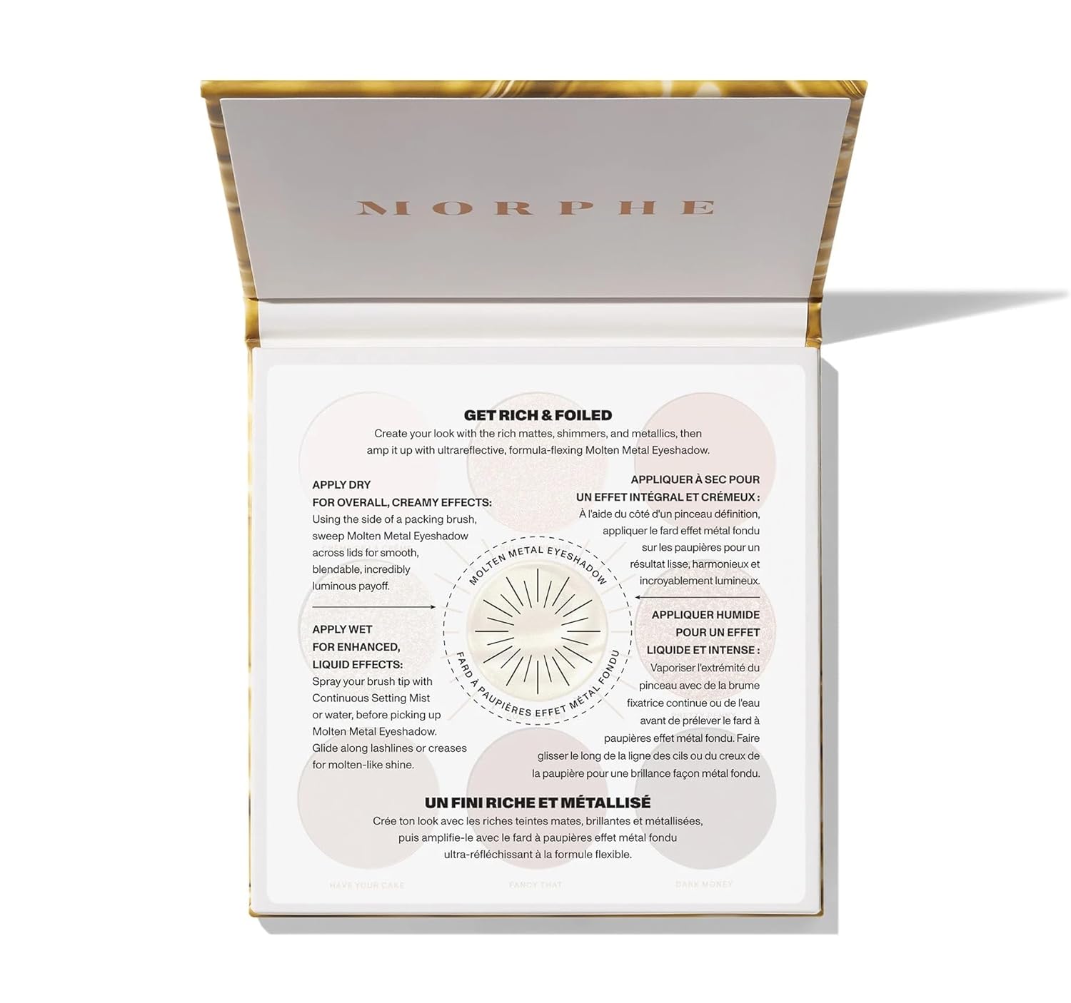Morphe Rich & Foiled Artistry Palette - Foil-Effect Eyeshadow Palette with Matte, Shimmer & Foil Finishes - Brown & Gold Eyeshadow with Luminous Payoff - Gold Seeker (0.35 oz) - Image 5
