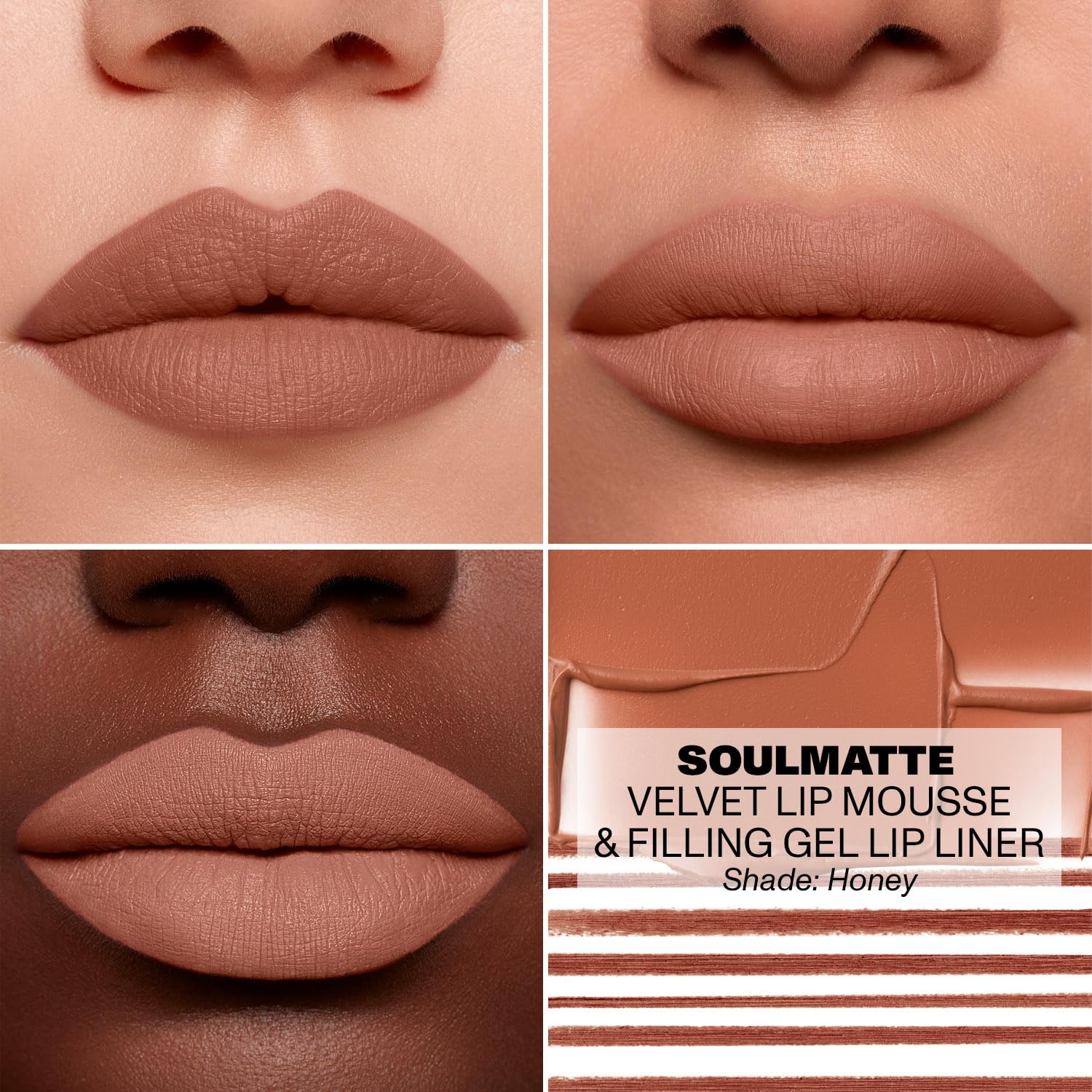 Morphe Soulmatte Velvet Lip Mousse Matte Lipstick - Air-Whipped, Soft Matte Lip Makeup with Vitamin E to Hydrate, Soften and Smooth Lips - Honey (0.128 Oz) - Image 4