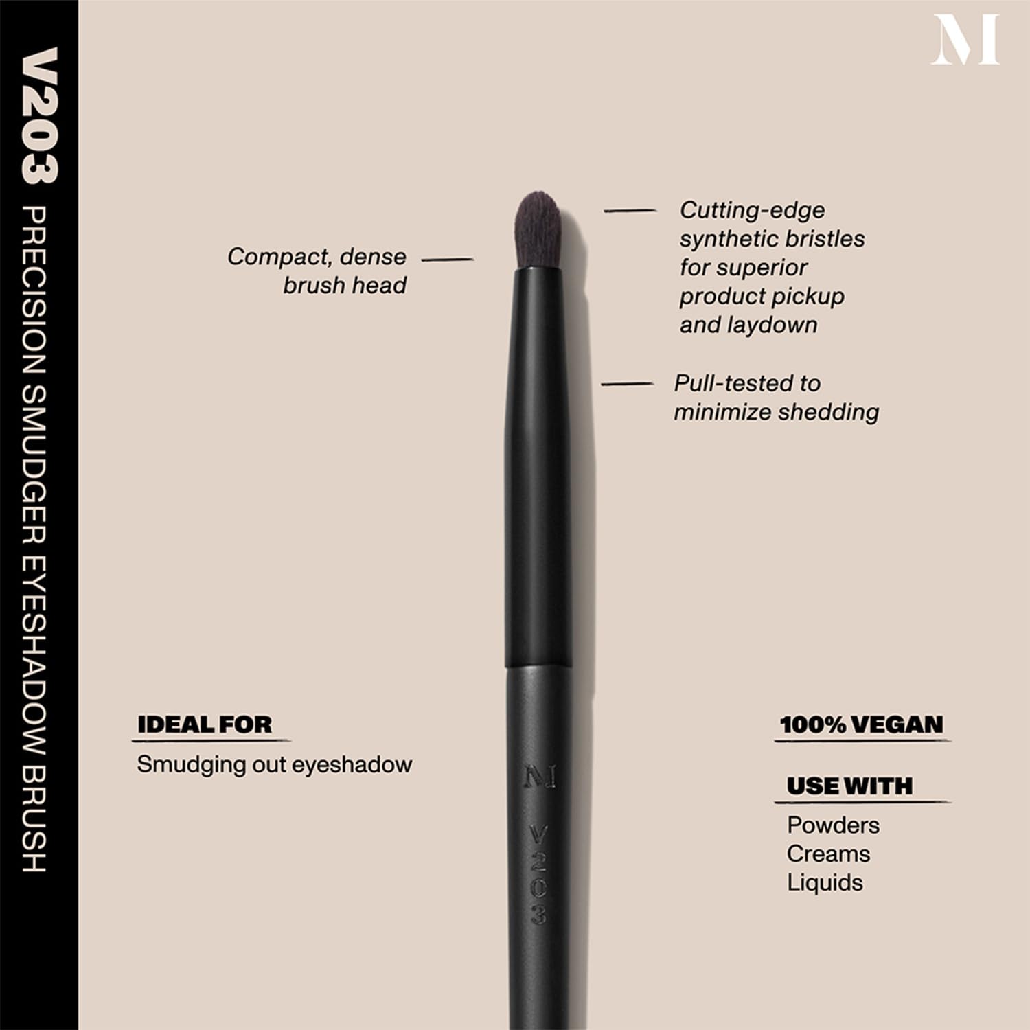 Morphe Vegan Bold Eyeshadow Brush Duo - Vegan Makeup Brushes for Powder, Cream & Liquid Formulas - Cutting-Edge Synthetic Bristles - Includes V202 & V203 (2 Count) - Image 2