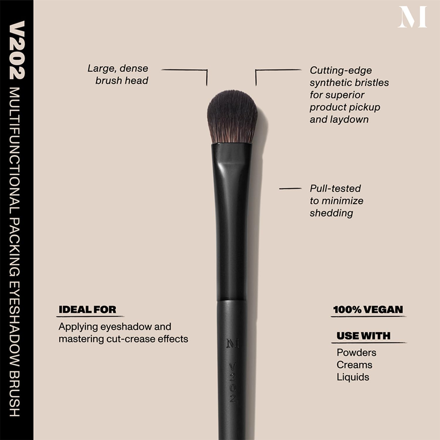 Morphe Vegan Bold Eyeshadow Brush Duo - Vegan Makeup Brushes for Powder, Cream & Liquid Formulas - Cutting-Edge Synthetic Bristles - Includes V202 & V203 (2 Count) - Image 3
