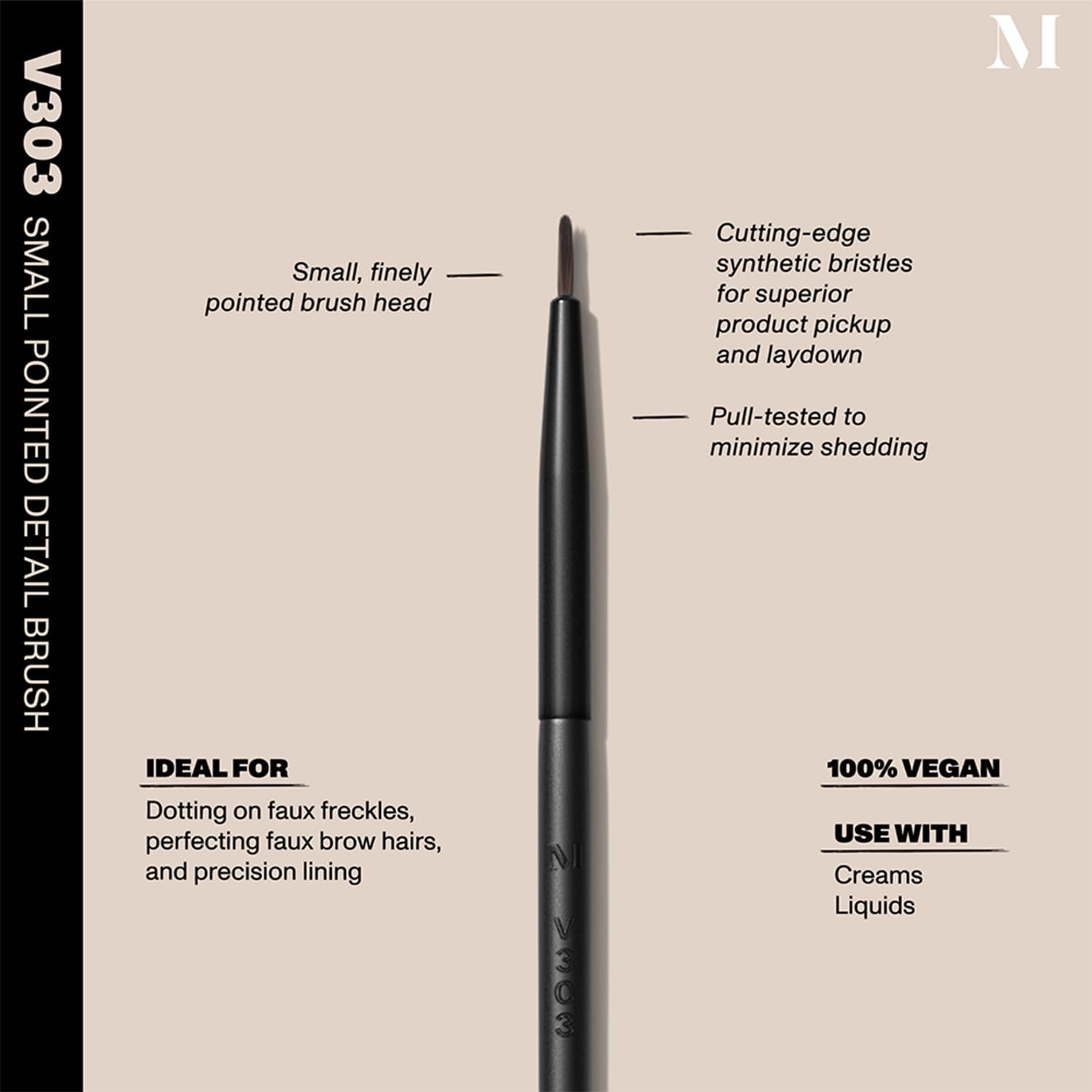 Morphe Vegan Eye Detail Brush Trio - Vegan Makeup Brushes for Powder & Cream Formulas - Cutting-Edge Synthetic Bristles - Includes V301, V303, V305 (3 Count) - Image 3
