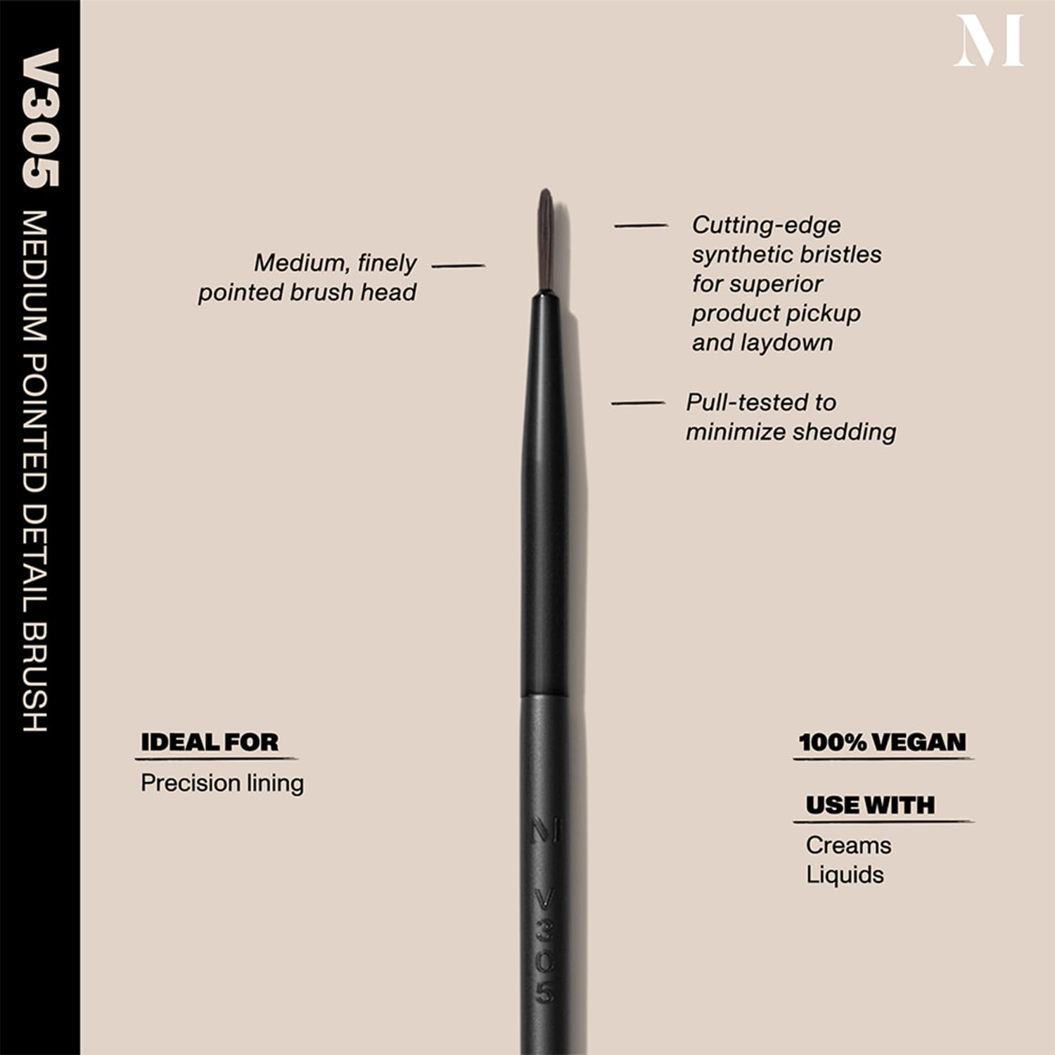 Morphe Vegan Eye Detail Brush Trio - Vegan Makeup Brushes for Powder & Cream Formulas - Cutting-Edge Synthetic Bristles - Includes V301, V303, V305 (3 Count) - Image 4