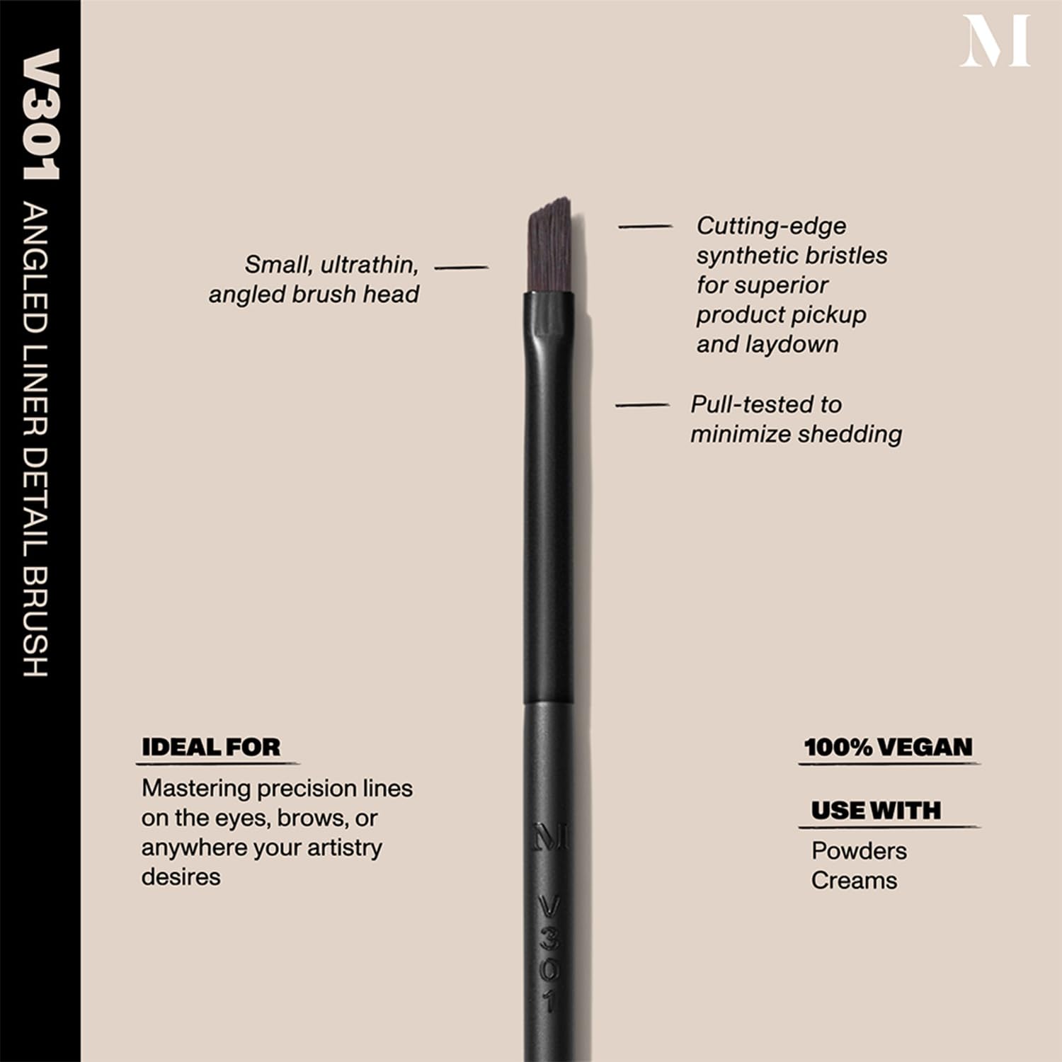 Morphe Vegan Eye Detail Brush Trio - Vegan Makeup Brushes for Powder & Cream Formulas - Cutting-Edge Synthetic Bristles - Includes V301, V303, V305 (3 Count) - Image 2