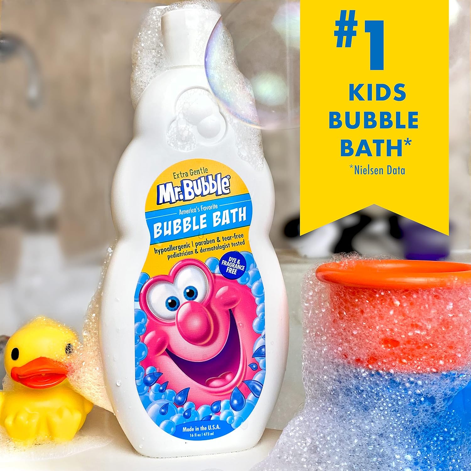 Mr. Bubble Extra Gentle Bubble Bath - Hypoallergenic, Tear Free Bubble Bath Solution Perfect for Sensitive Skin (Pack of 2 Bottles, 16 fl oz Each) - Image 4