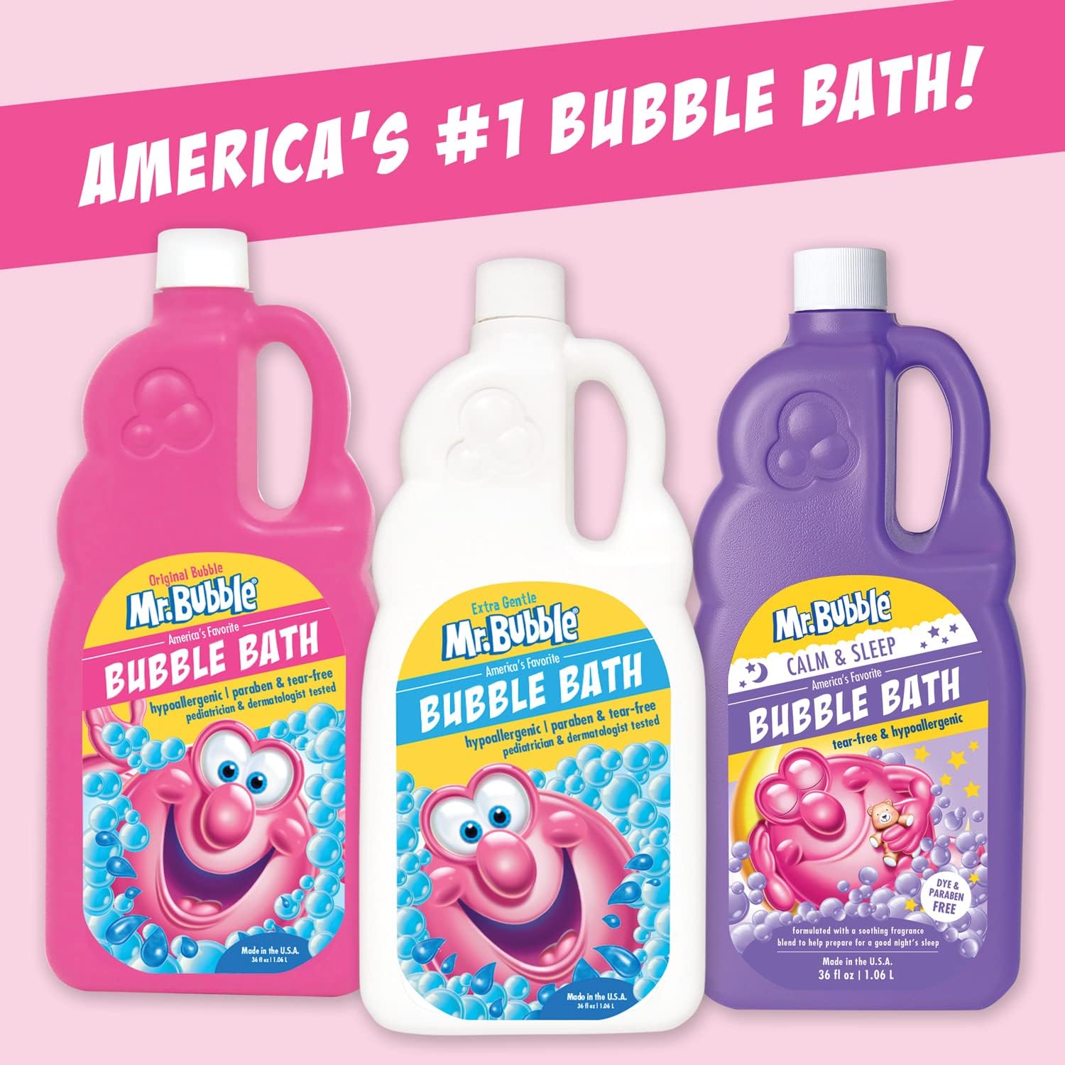 Mr. Bubble Extra Gentle Bubble Bath - Hypoallergenic, Tear Free Bubble Bath Solution Perfect for Sensitive Skin (Pack of 2 Bottles, 16 fl oz Each) - Image 2