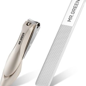 MR.GREEN Baby Safety Nail Clippers Nail Care Clippers Fingernail Cutter Newborn Baby Convenient Nail File Manicure Tools (Baby Nail Clipper+Nano Glass File)