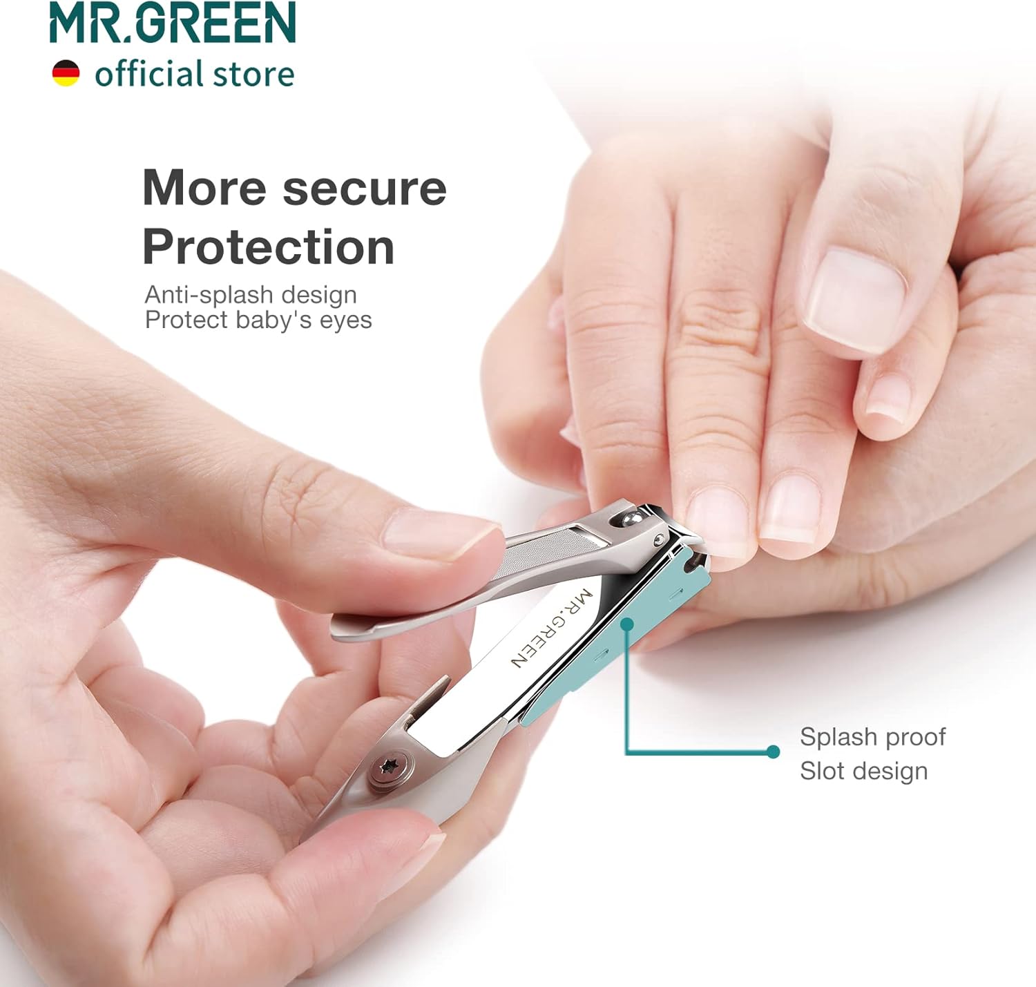 MR.GREEN Baby Safety Nail Clippers Nail Care Clippers Fingernail Cutter Newborn Baby Convenient Nail File Manicure Tools (Baby Nail Clipper+Nano Glass File) - Image 5