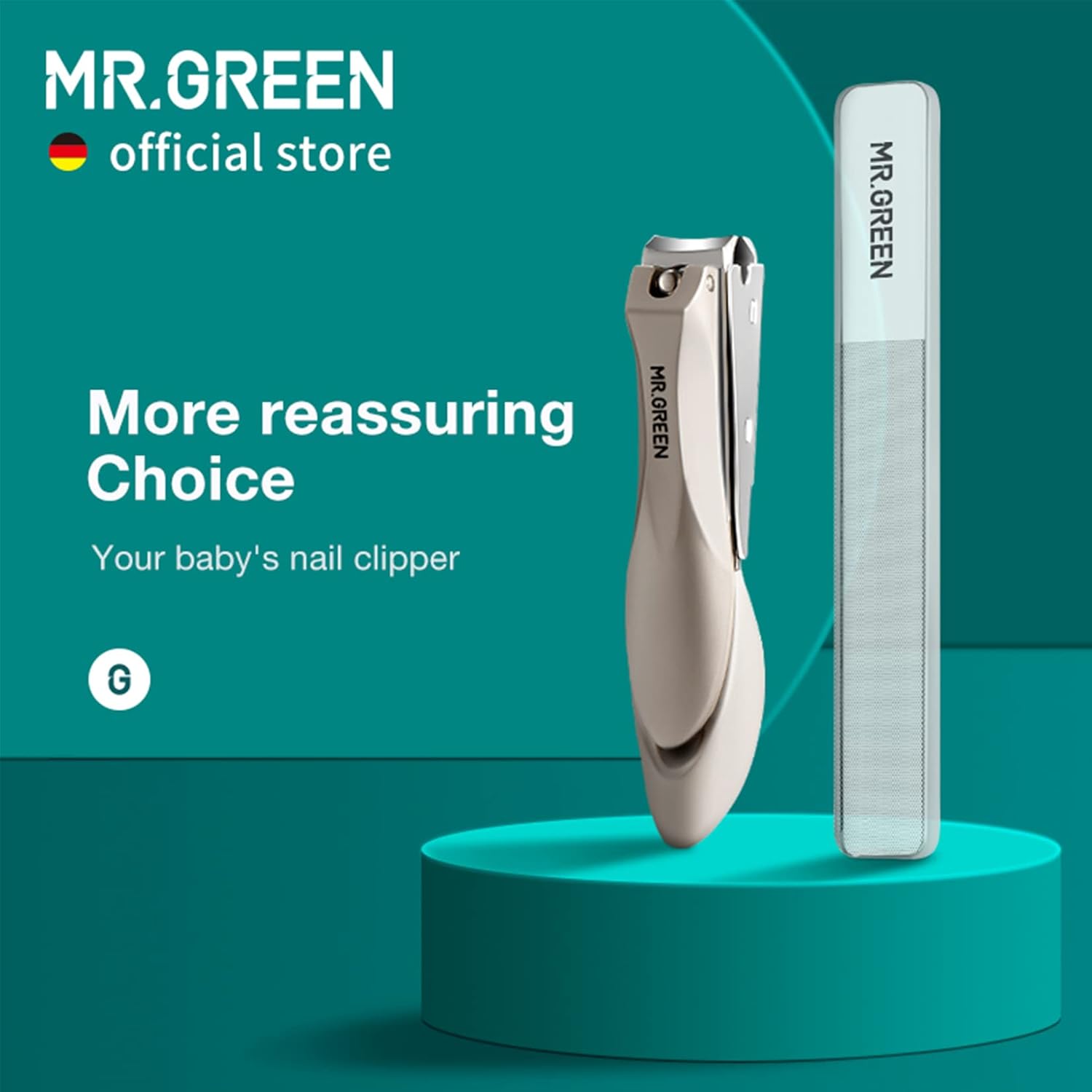 MR.GREEN Baby Safety Nail Clippers Nail Care Clippers Fingernail Cutter Newborn Baby Convenient Nail File Manicure Tools (Baby Nail Clipper+Nano Glass File) - Image 2