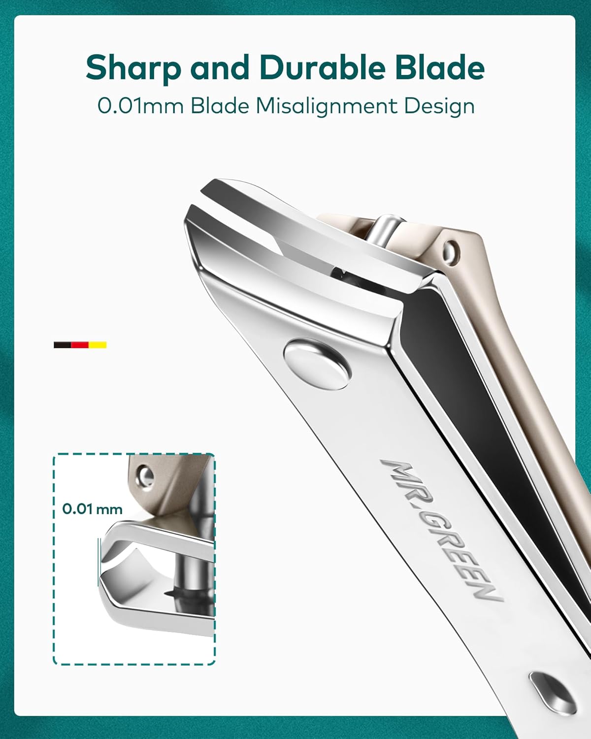 MR.GREEN Ingrown Nail Clippers, Slanted Curved Blade Nail Clippers for Ingrown Nails, Toenail Clippers for Thick Nails, Medical Grade Stainless Steel Professional fingernail Clippers For Men And Women - Image 3