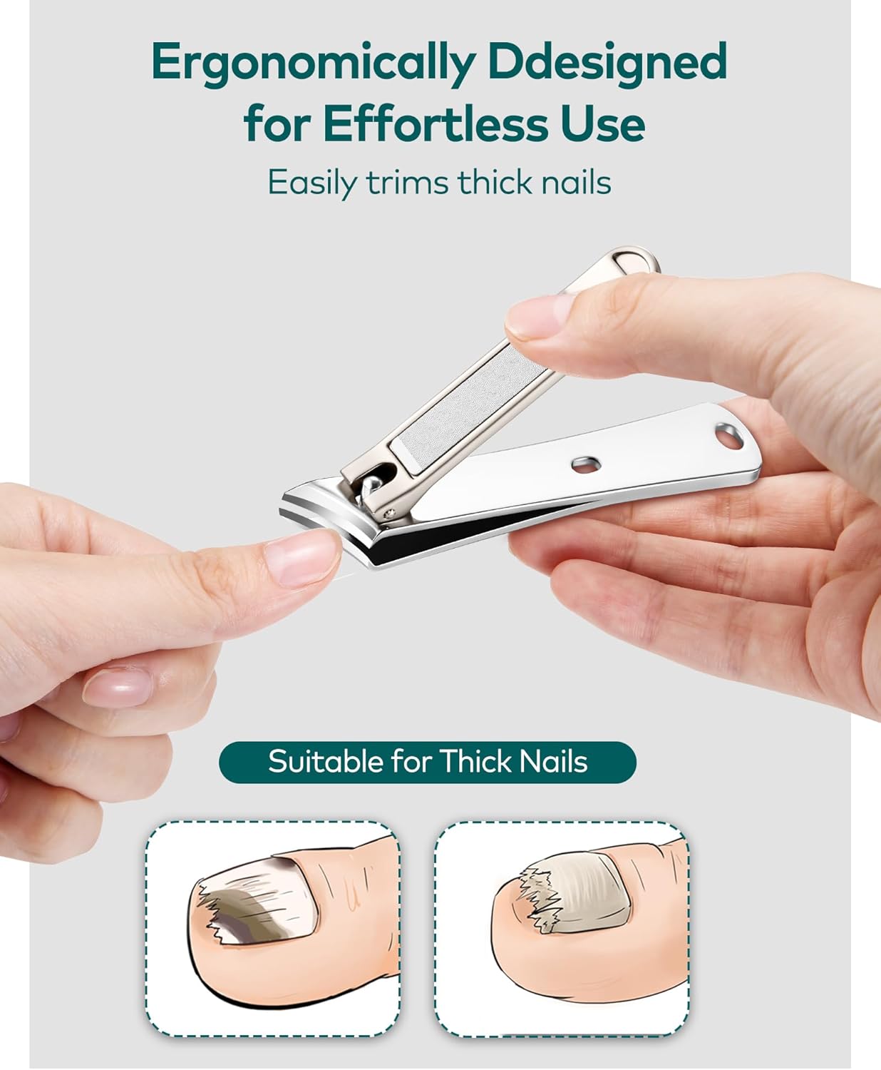 MR.GREEN Ingrown Nail Clippers, Slanted Curved Blade Nail Clippers for Ingrown Nails, Toenail Clippers for Thick Nails, Medical Grade Stainless Steel Professional fingernail Clippers For Men And Women - Image 6