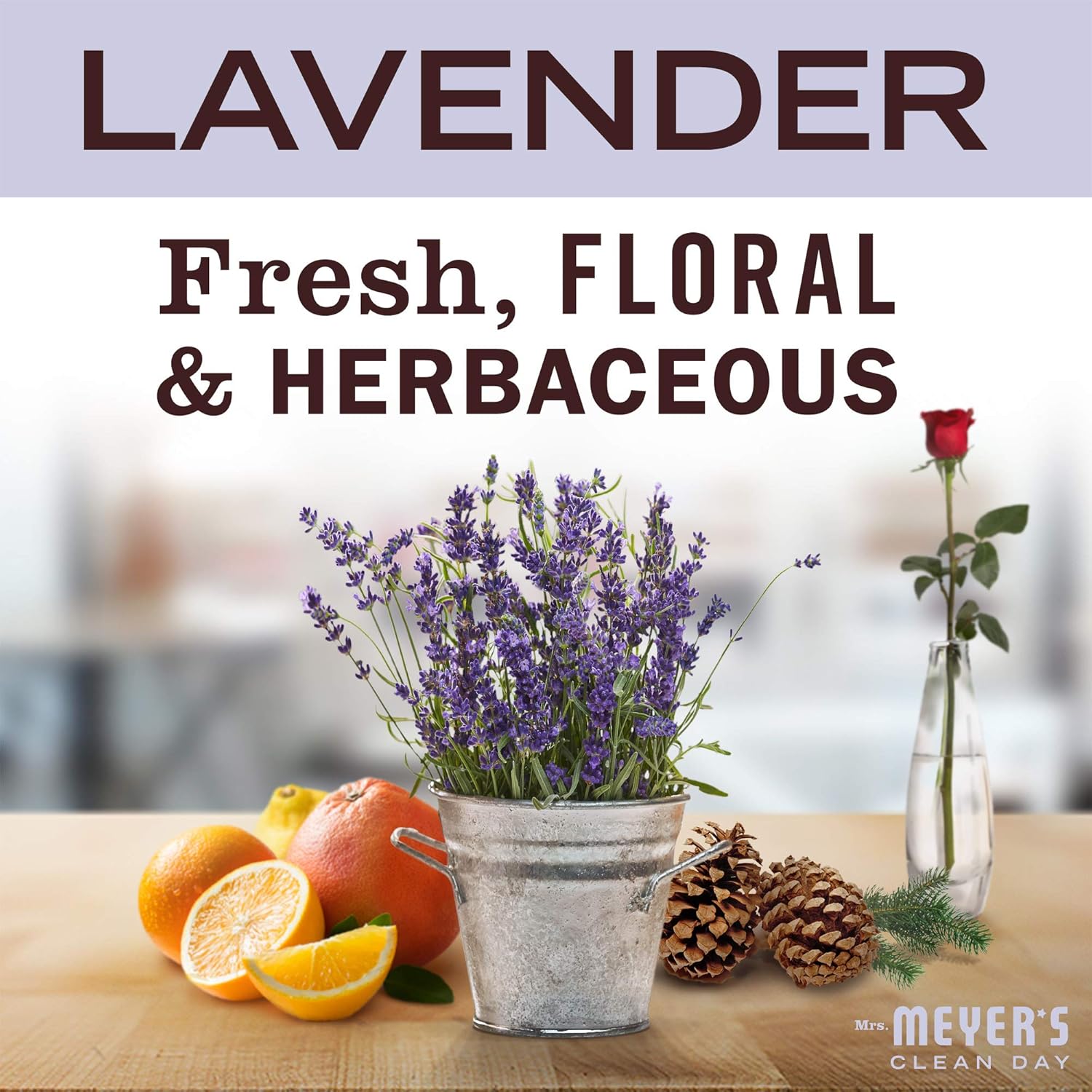MRS. MEYER'S CLEAN DAY Hand Lotion for Dry Hands, Non-Greasy Moisturizer Made with Essential Oils, Lavender, 12 oz - Image 3