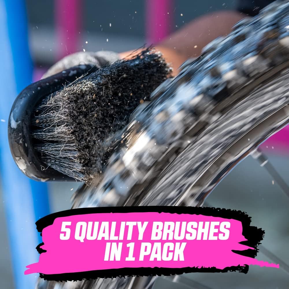 Muc-Off Nano Tech Bike Cleaner 206 5 Piece Premium Brush Kit - Includes 5 Bike Cleaning Brushes With Durable Nylon Bristles And Ergonomic Rubberised Handles To Minimise Impact - Image 6