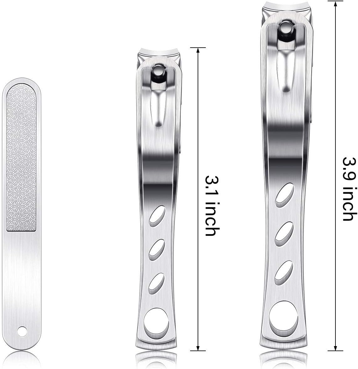 Mudder 3 Pieces 360 Degree Rotary Nail Clippers Set, Stainless Steel Fingernail Toenail Clippers Trimmer and Cutter with Nail File, Easy Grip Fingernail Cutter Gifts for Men and Women - Image 2
