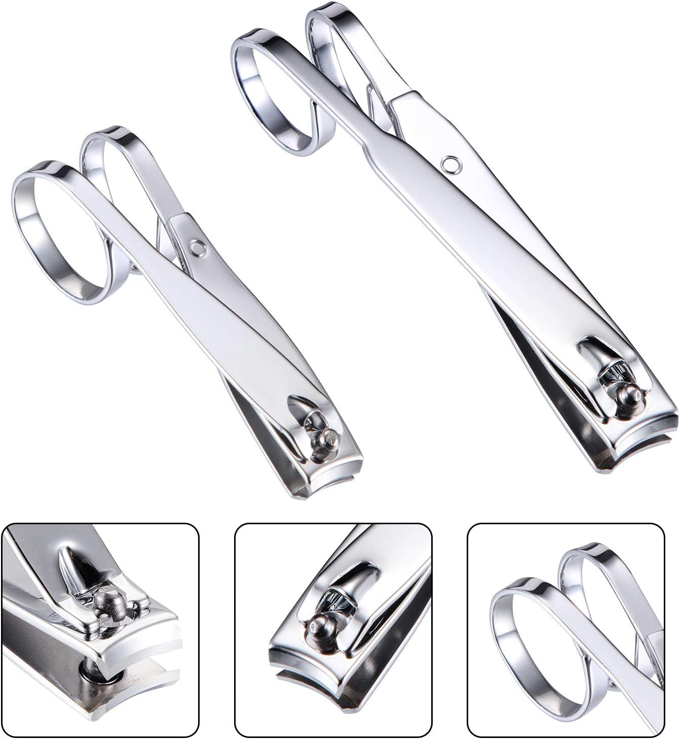 Mudder 4 Pack EZ Grip Nail Clipper Set Sharp Stainless Steel Fingernail and Toenail Clipper Cutters Trimmer Long Handle Travel Nail Kit for Men Women(Easy Grip Style) - Image 4