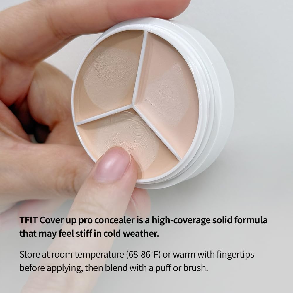 Multi-Use Pot Concealer - Triple Palette | High-Pigmented, Full Coverage & Crease-Proof | Korean Concealer for Dark Circles, Redness & Blemishes (01 Neutral, 0.52 Oz) - Image 3