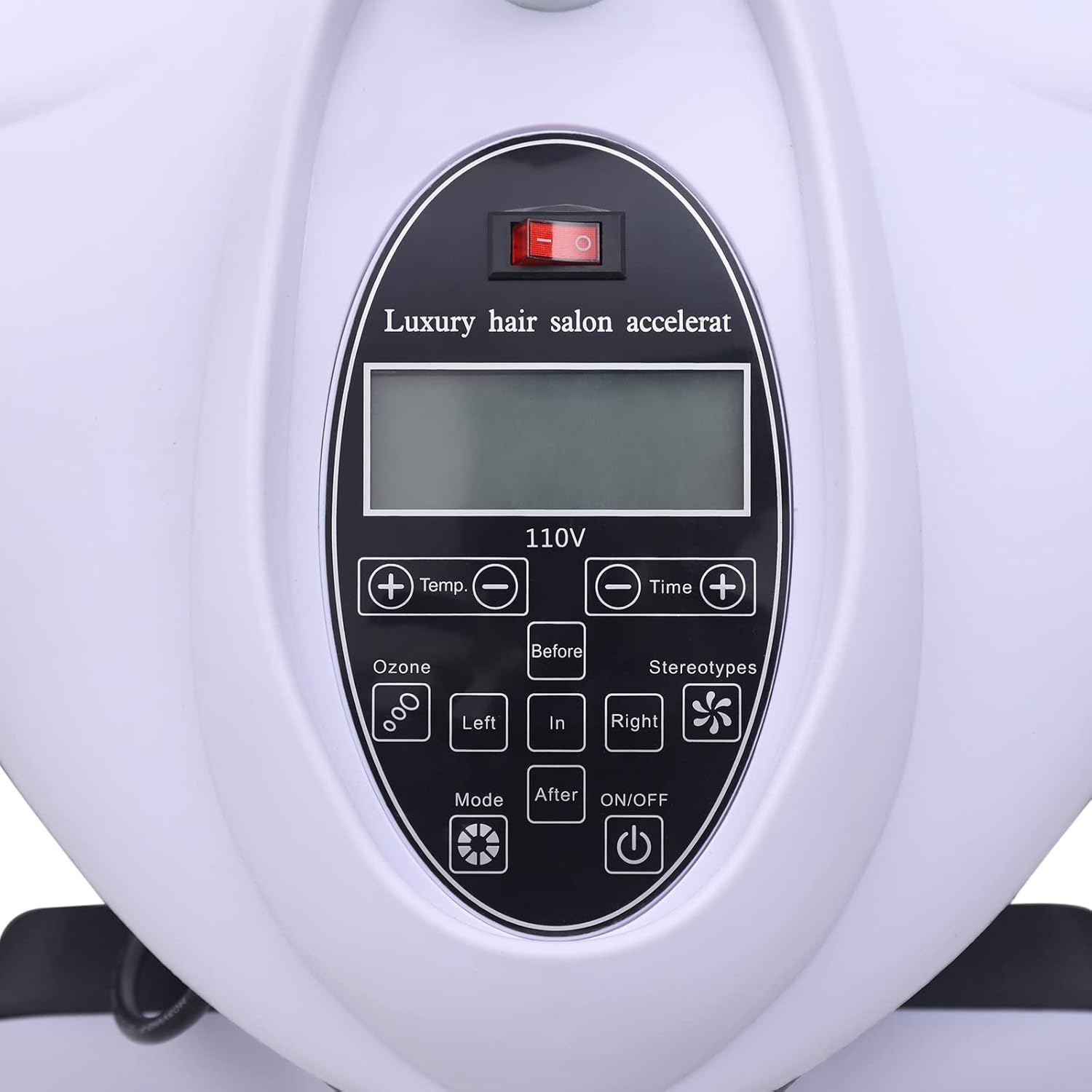 Multifunction Professional Hair Dryer, 1500W High Power Hairdressing Dryer with 5 Heating Discs and 360° Swivel Adjustable Arm, Salon Hair Color Processor Wall Mount with LCD Display (White) - Image 6