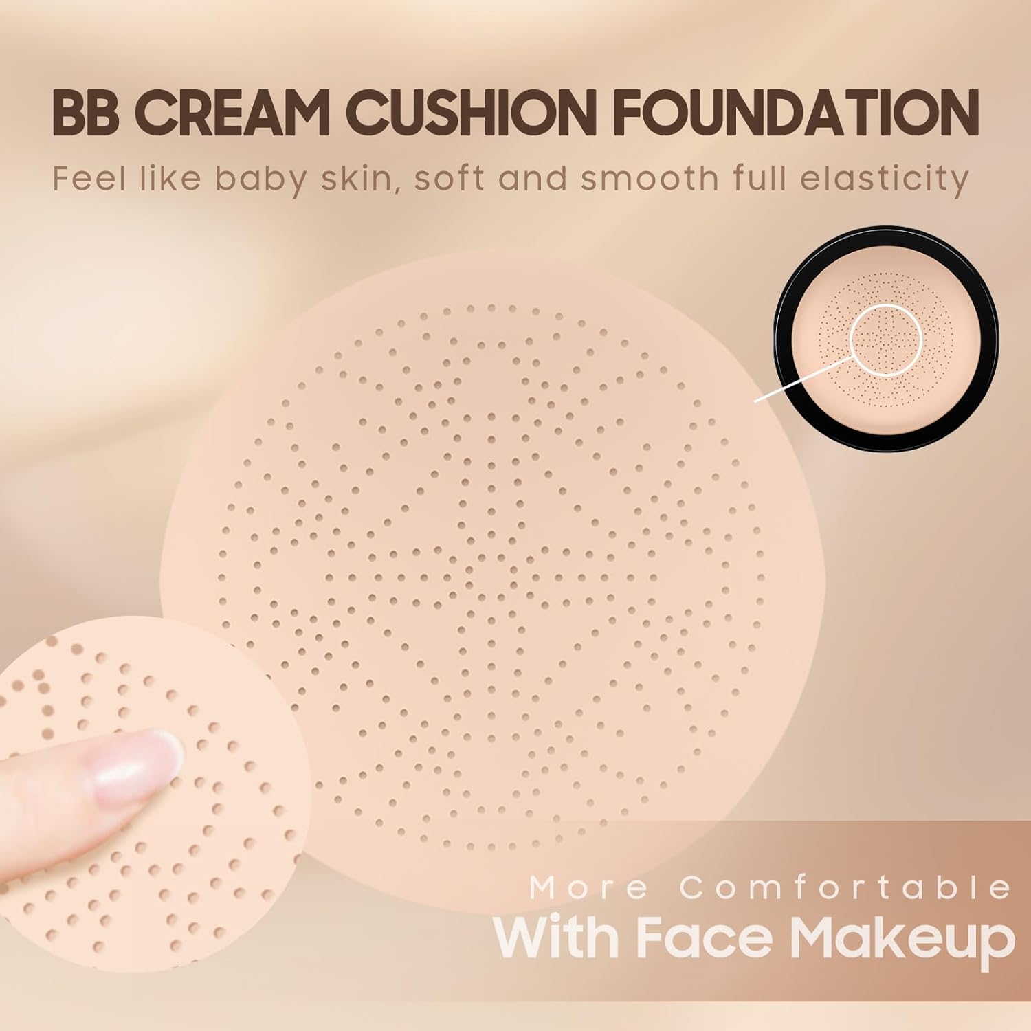 Mushroom Head Air Cushion CC Cream - BB Cream Foundation Makeup Moisturizing Concealer Long Lasting Waterproof With Powder Puff, Even Skin Tone (Natural, Pack of 1) - Image 8