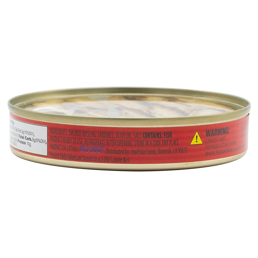 MW Polar Brisling Sardines, Smoked In Olive Oil, 4.23 Oz - Pack of 12 - Image 10
