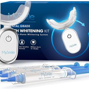 MySmile Teeth Whitening Kit for Sensitive Teeth with LED Light, 10 Min Non-Sensitive Fast Tooth Whitener, 3 Carbamide Peroxide Whitening Gel, Powerful Formula, Enamel Safe