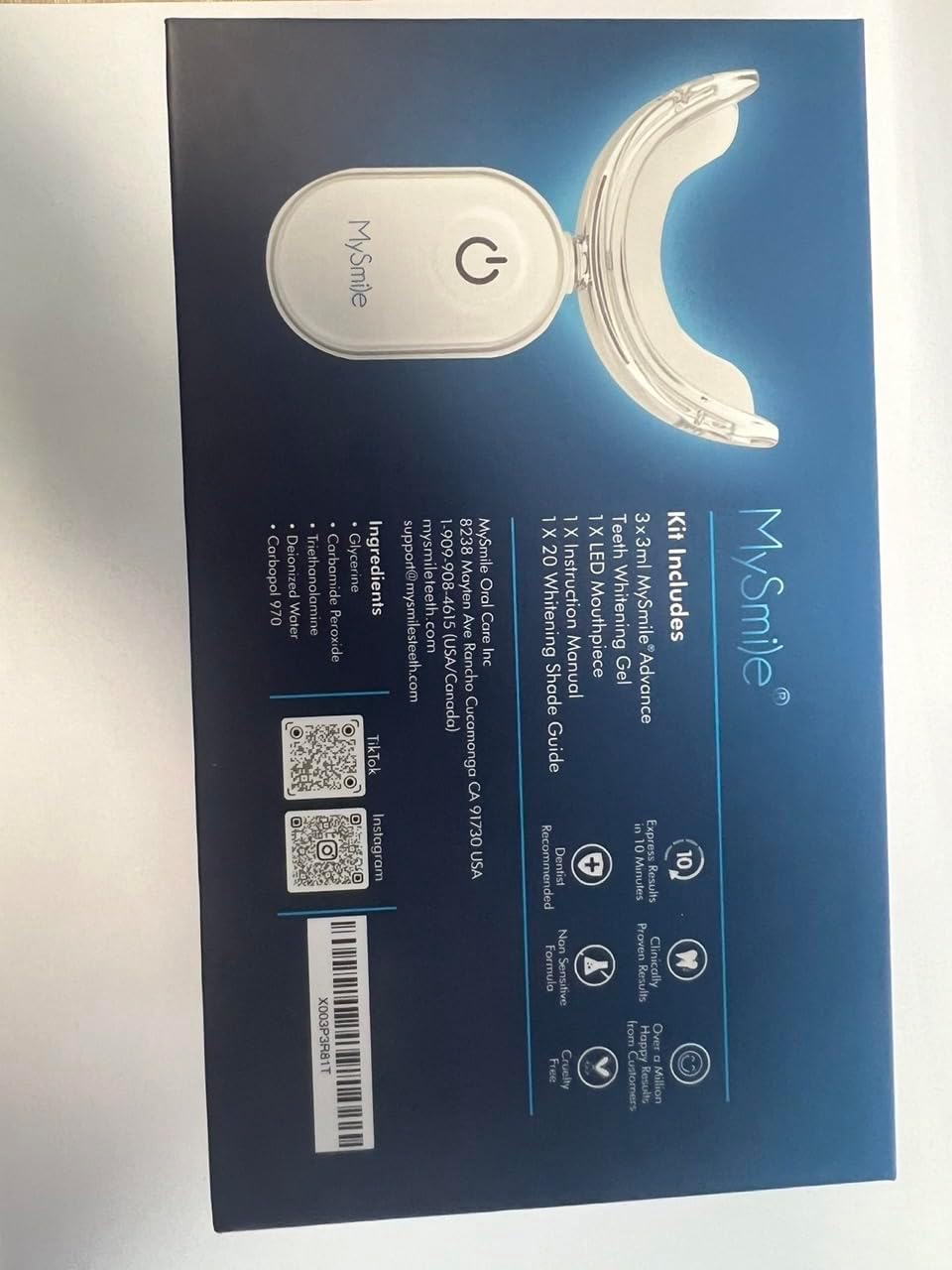 MySmile Teeth Whitening Kit for Sensitive Teeth with LED Light, 10 Min Non-Sensitive Fast Tooth Whitener, 3 Carbamide Peroxide Whitening Gel, Powerful Formula, Enamel Safe - Image 8