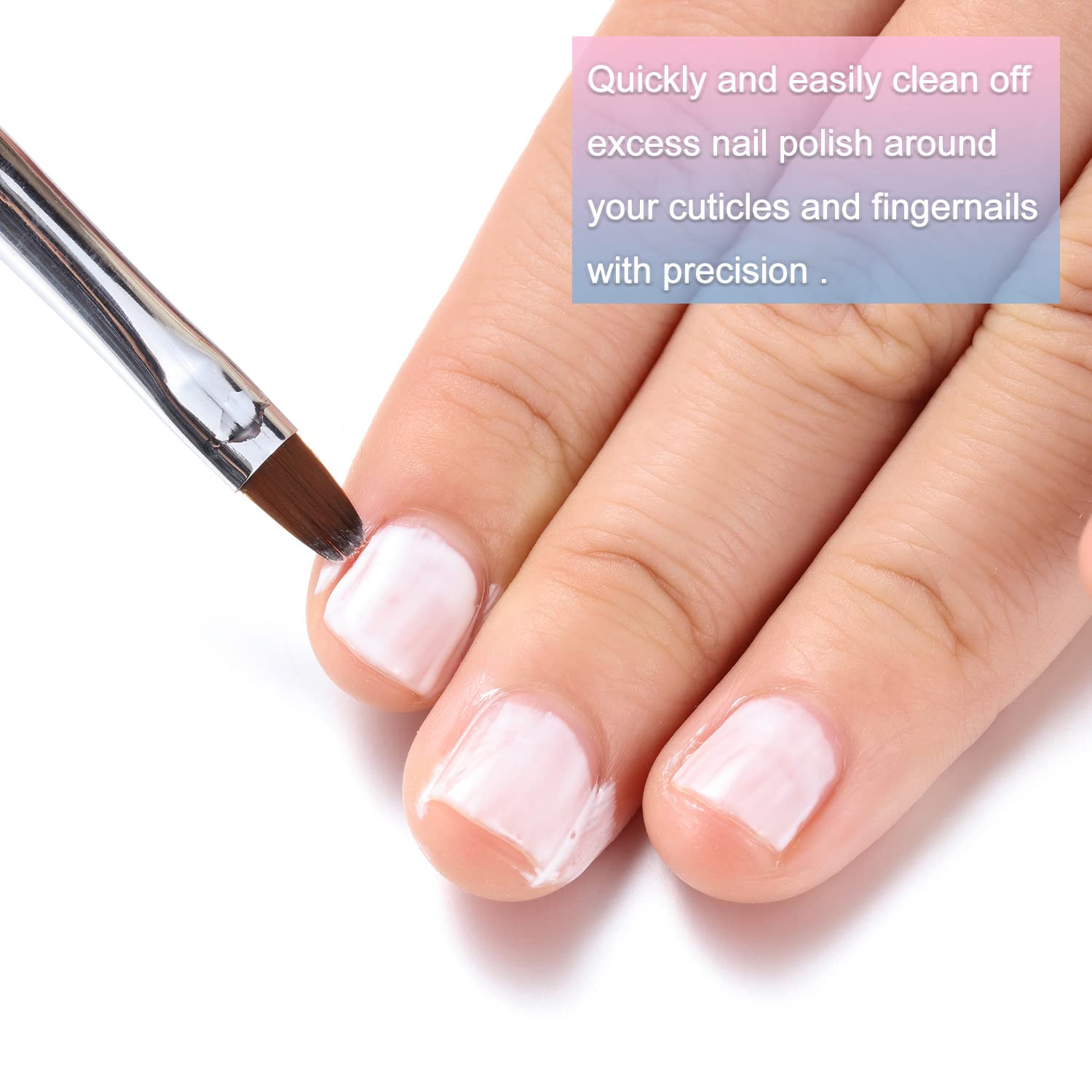 Nail Art Clean Up Brushes,Nail Brushes for Cleaning Polish Mistakes on the Cuticles, Acetone Resistant Nail Brush, Fingernail Cleaning Brushes for Nail Art and Designs (2 Pcs Round&Angled) - Image 2