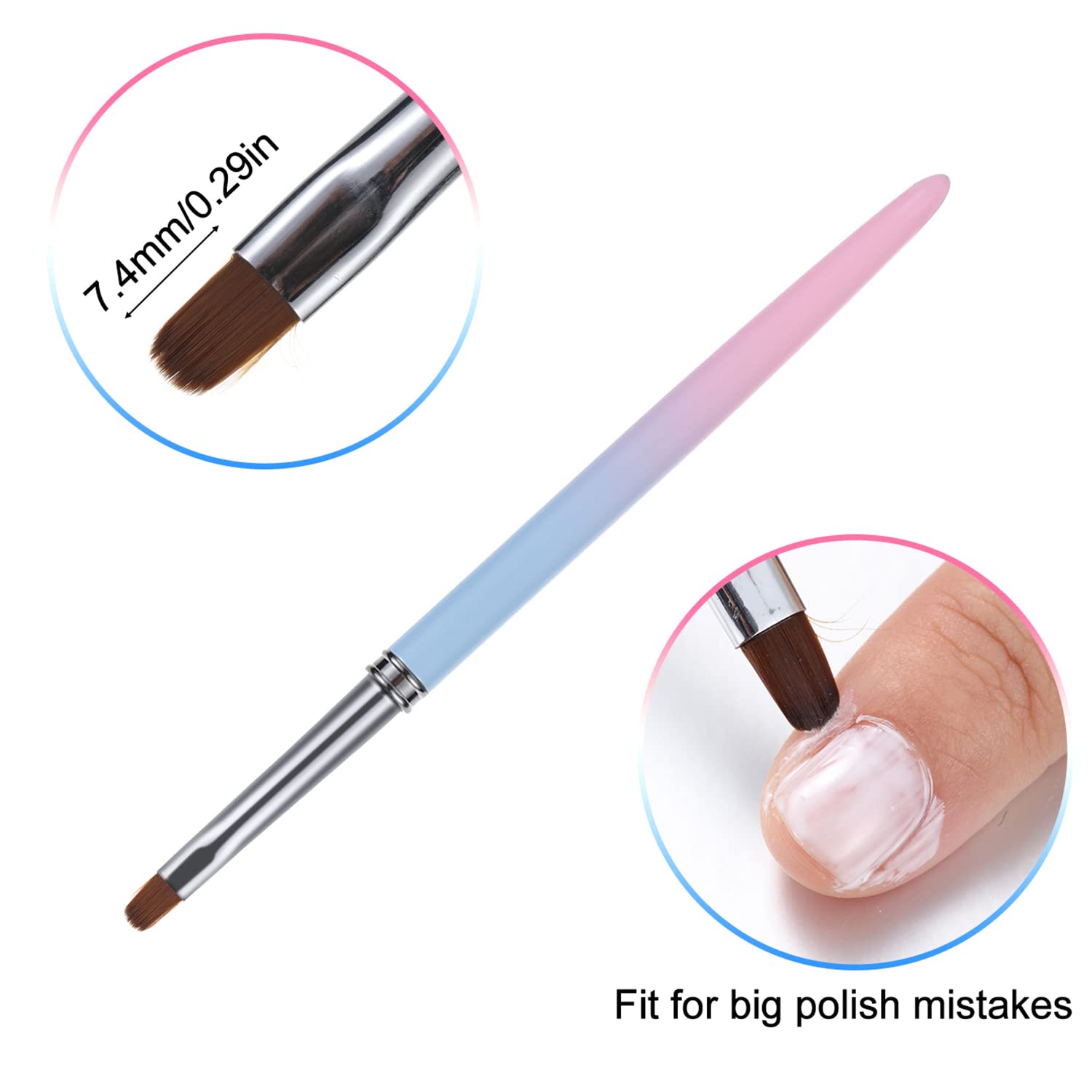 Nail Art Clean Up Brushes,Nail Brushes for Cleaning Polish Mistakes on the Cuticles, Acetone Resistant Nail Brush, Fingernail Cleaning Brushes for Nail Art and Designs (2 Pcs Round&Angled) - Image 4