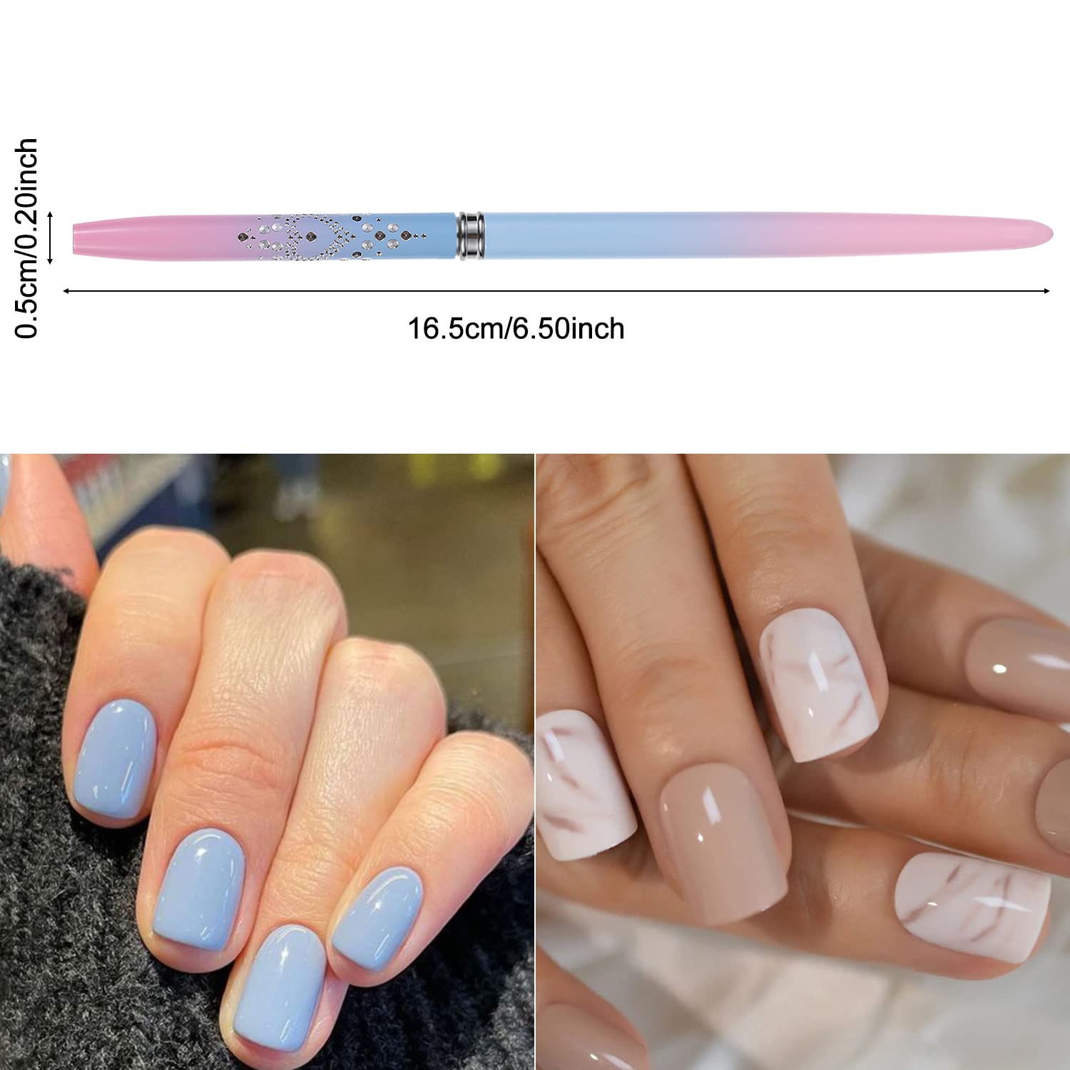Nail Art Clean Up Brushes,Nail Brushes for Cleaning Polish Mistakes on the Cuticles, Acetone Resistant Nail Brush, Fingernail Cleaning Brushes for Nail Art and Designs (2 Pcs Round&Angled) - Image 7