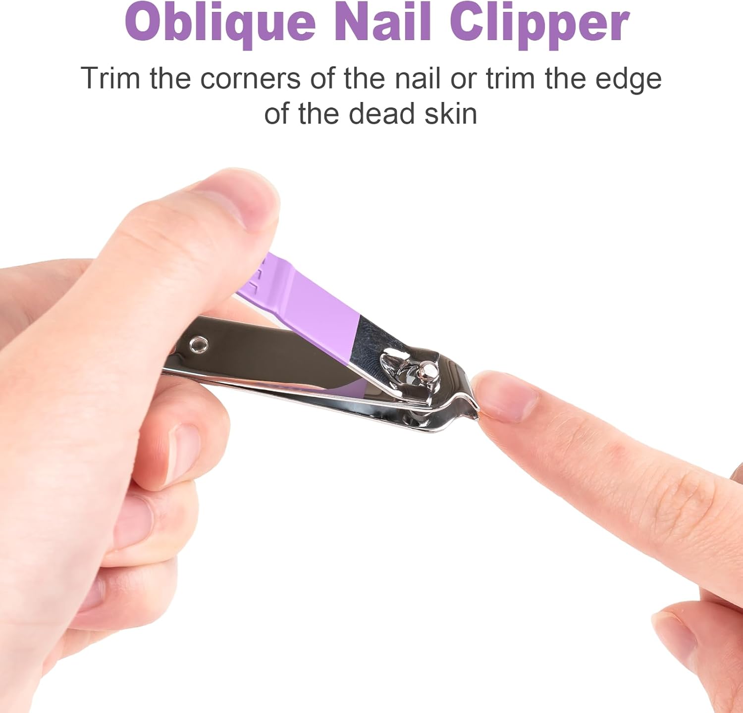 Nail Clipper Set, 4 PCS Ultra Sharp Nail Clippers for Men, Women, Adults Toenail Fingernail Clippers, Stainless Steel Nail Cutter & File, Purple - Image 6