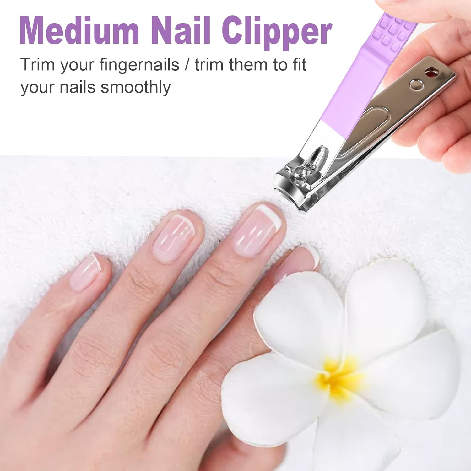 Nail Clipper Set, 4 PCS Ultra Sharp Nail Clippers for Men, Women, Adults Toenail Fingernail Clippers, Stainless Steel Nail Cutter & File, Purple - Image 5