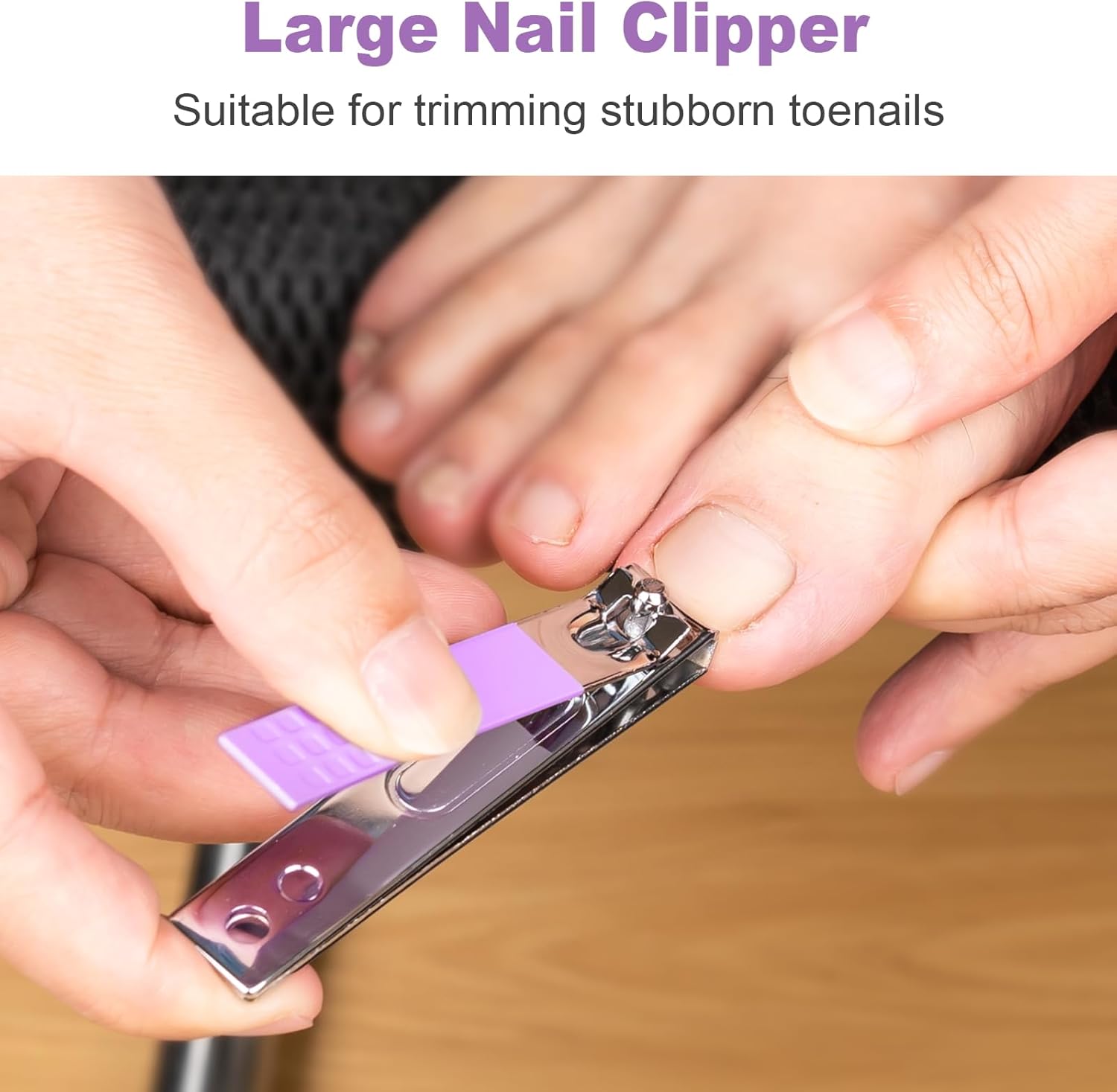 Nail Clipper Set, 4 PCS Ultra Sharp Nail Clippers for Men, Women, Adults Toenail Fingernail Clippers, Stainless Steel Nail Cutter & File, Purple - Image 4