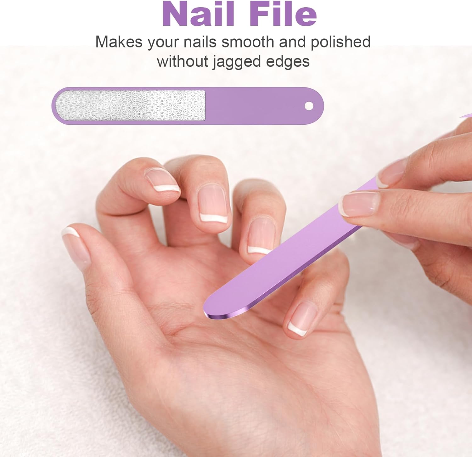 Nail Clipper Set, 4 PCS Ultra Sharp Nail Clippers for Men, Women, Adults Toenail Fingernail Clippers, Stainless Steel Nail Cutter & File, Purple - Image 7