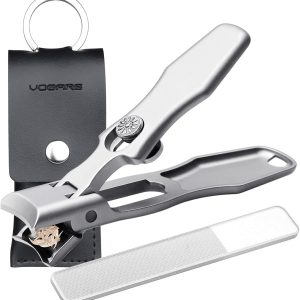 Nail Clippers for Men Thick Nails Large Wide Jaw Opening Toenails Clippers for Seniors Long Handle Heavy Duty Portable Ultra Sharp Fingernail Clipper with Catcher for Adult Women (Silver)