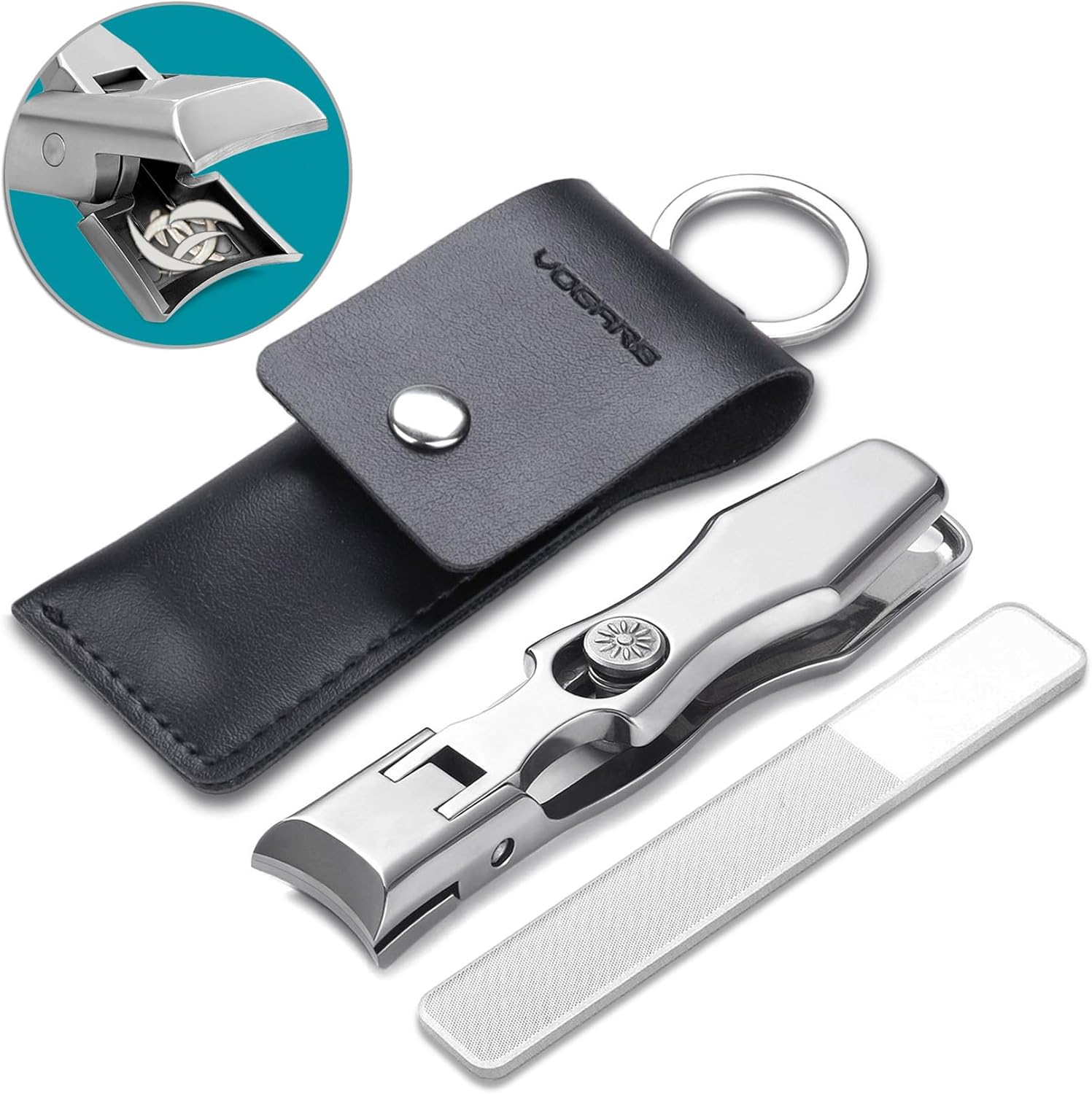 Nail Clippers for Men Thick Nails Large Wide Jaw Opening Toenails Clippers for Seniors Long Handle Heavy Duty Portable Ultra Sharp Fingernail Clipper with Catcher for Adult Women (Silver) - Image 2