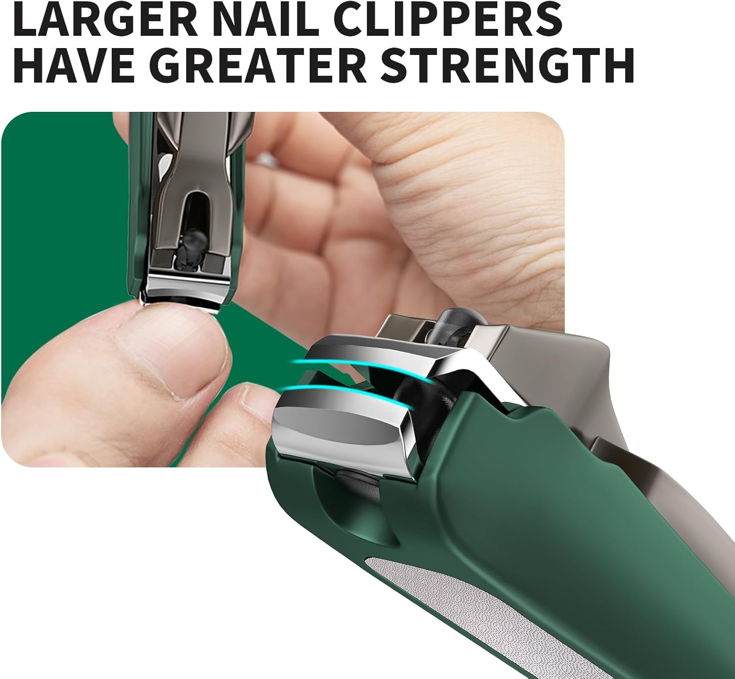 Nail Clippers for Men with Catcher, 2-Pack Large & Small Anti-Splash Nail Clippers for Fingernails & Toenails, Sharp Stainless Steel Heavy-Duty Self-Collecting Nail Cutter for Men Women - Image 3