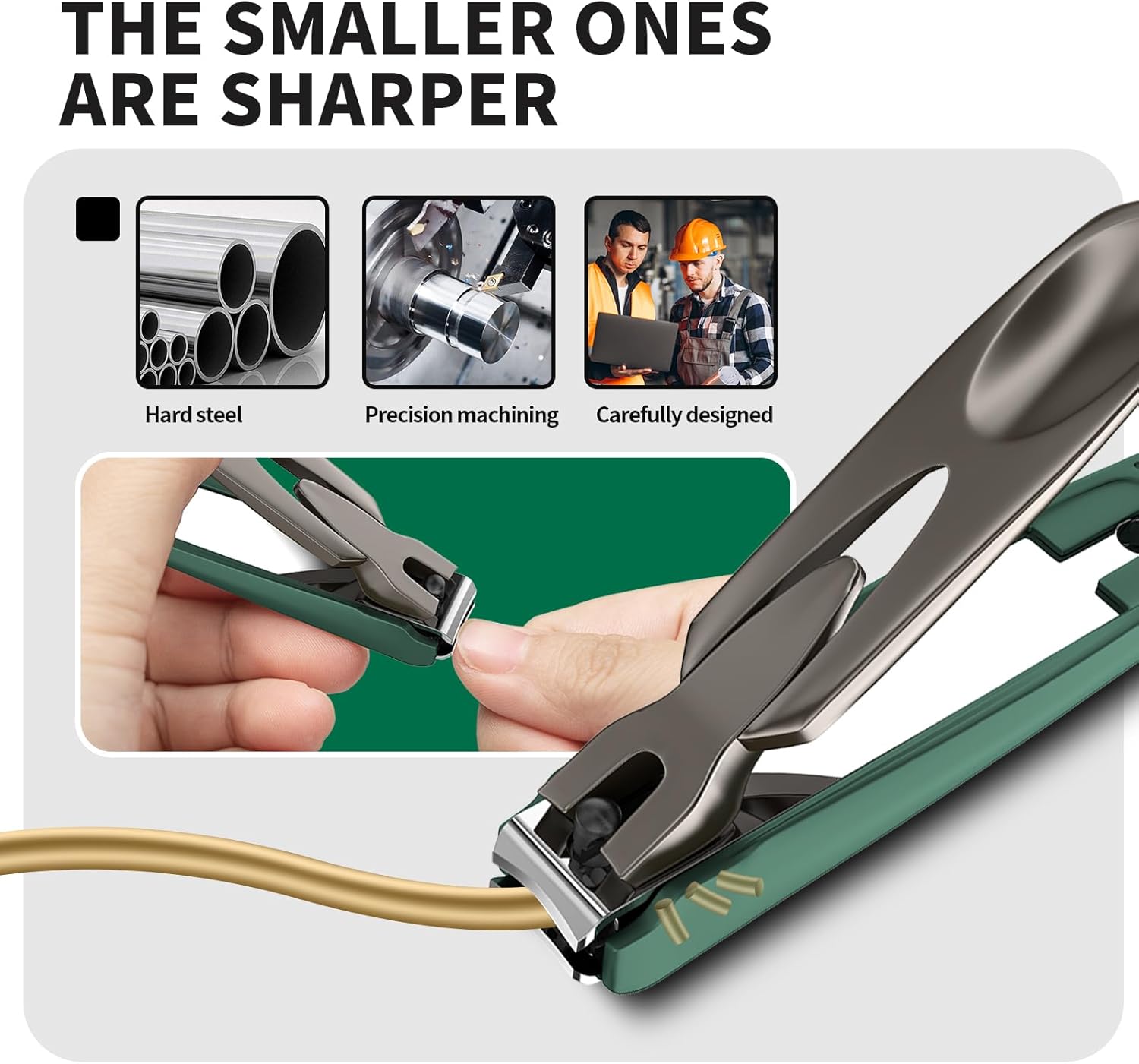 Nail Clippers for Men with Catcher, 2-Pack Large & Small Anti-Splash Nail Clippers for Fingernails & Toenails, Sharp Stainless Steel Heavy-Duty Self-Collecting Nail Cutter for Men Women - Image 4